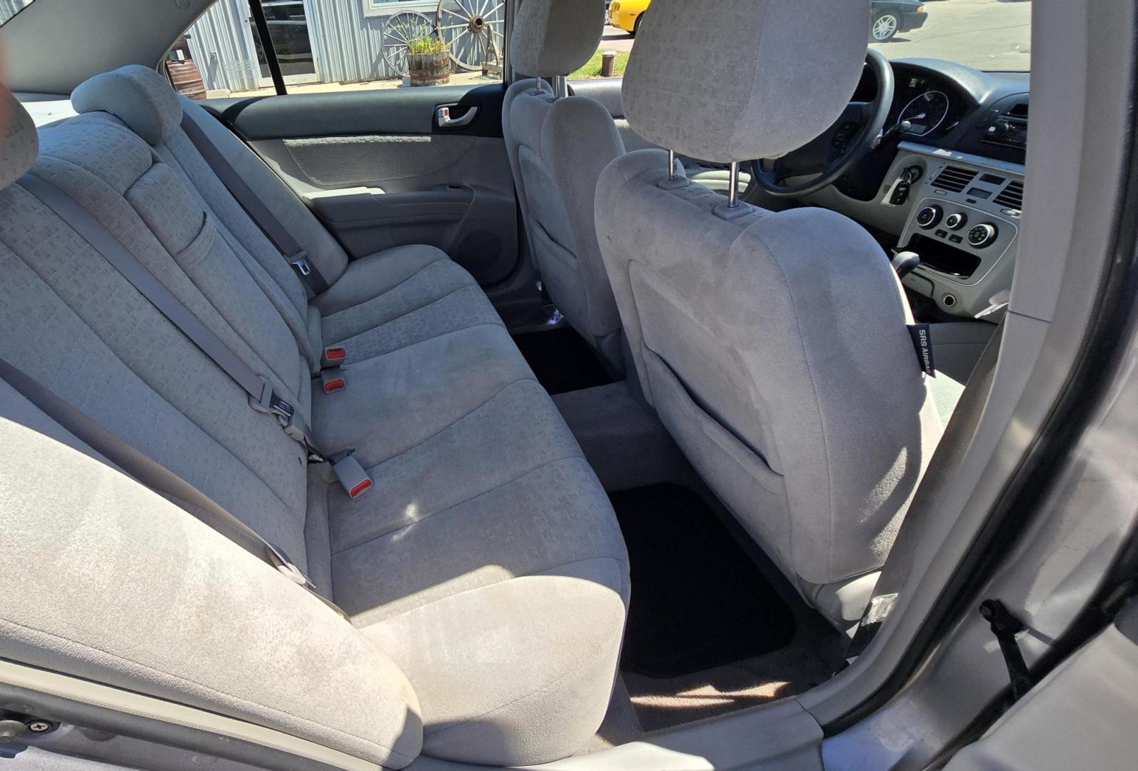 2007 Silver /Black Hyundai Sonata GLS XM (5NPET46C37H) with an 2.4L L4 DOHC 16V engine, Automatic transmission, located at 450 N Russell, Missoula, MT, 59801, (406) 543-6600, 46.874496, -114.017433 - Cute Little Economy Car. 2.4L I4 Engine. Automatic Transmission. FWD. Air. Cruise. Tilt. Aftermarket AM FM CD Player with Bluetooth. Has an airbag light on. Mechanic says it's a computer module and too expensive to fix. Works Great otherwise. We Finance through local Credit Unions. We do NOT of - Photo#14