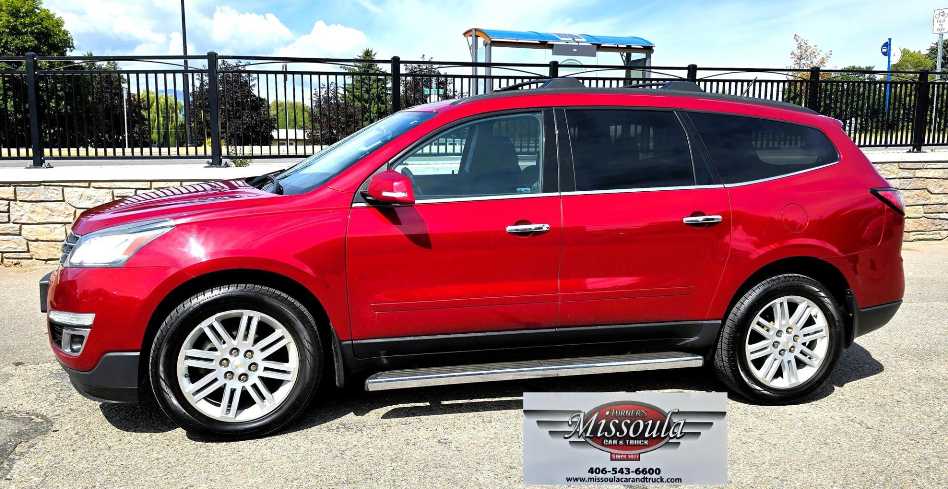 2014 Red /Gray Chevrolet Traverse 1LT AWD (1GNKVGKD7EJ) with an 3.6L V6 DOHC 24V engine, 6-Speed Automatic transmission, located at 450 N Russell, Missoula, MT, 59801, (406) 543-6600, 46.874496, -114.017433 - Photo#1