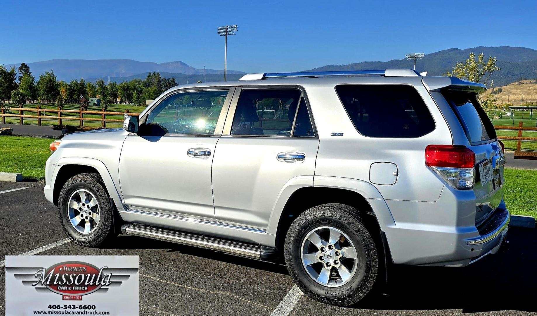 2011 Silver /Black Toyota 4Runner SR5 4WD V6 (JTEBU5JRXB5) with an 4.0L V6 DOHC 24V engine, 5-Speed Automatic transmission, located at 450 N Russell, Missoula, MT, 59801, (406) 543-6600, 46.874496, -114.017433 - Nice 2 Owner 4WD SUV. The Toyota 4Runner is one of the most sought after vehicles on Montana today. Rugged and Comfortable. 4.0L V6 Engine. Automatic Transmission. Leather Interior. Power Heated Front Seats. Power Sunroof. Bluetooth Audio and Phone. AM FM CD Player. Air. Cruise. Tilt. Power Windows - Photo#6