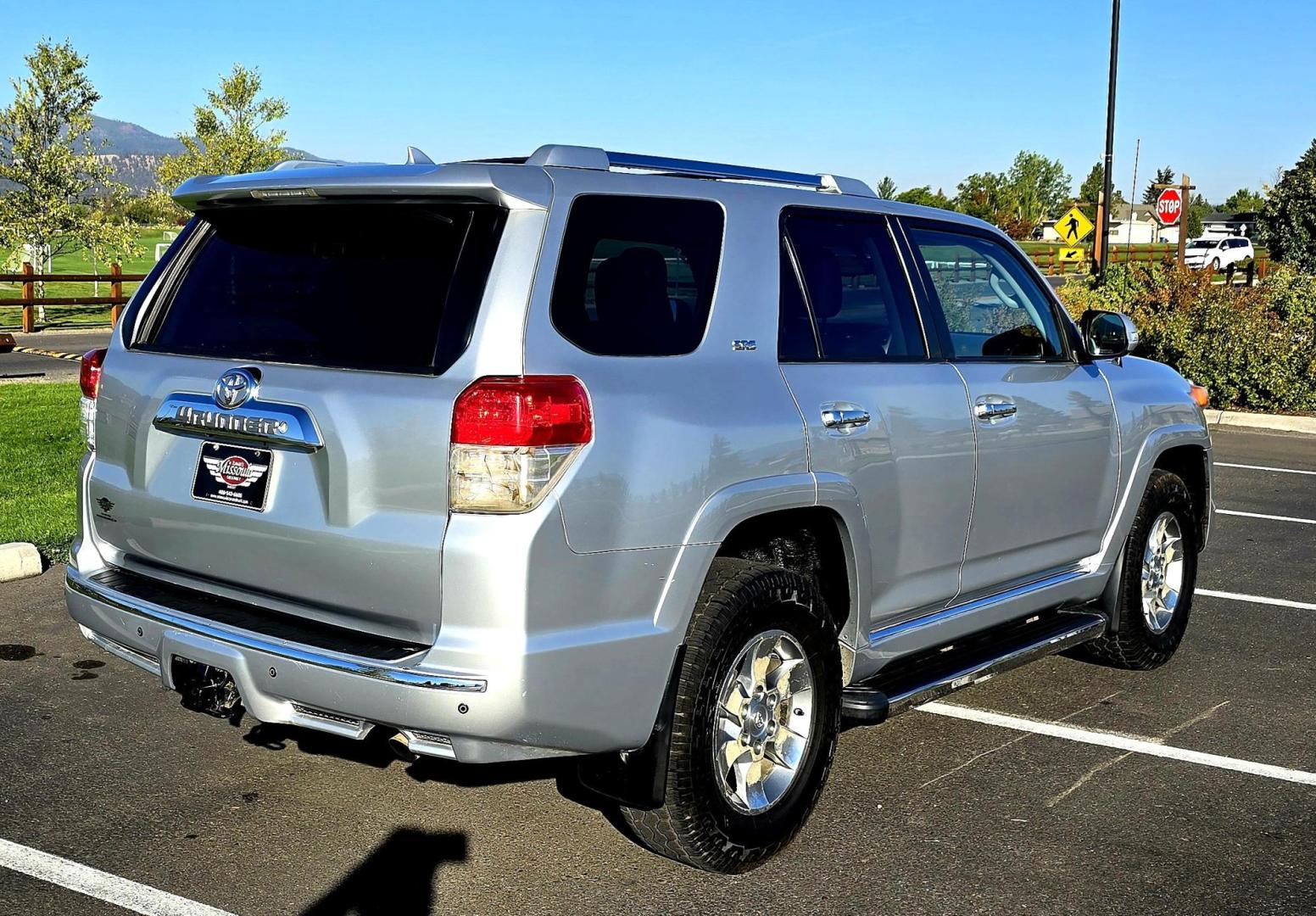 2011 Silver /Black Toyota 4Runner SR5 4WD V6 (JTEBU5JRXB5) with an 4.0L V6 DOHC 24V engine, 5-Speed Automatic transmission, located at 450 N Russell, Missoula, MT, 59801, (406) 543-6600, 46.874496, -114.017433 - Nice 2 Owner 4WD SUV. The Toyota 4Runner is one of the most sought after vehicles on Montana today. Rugged and Comfortable. 4.0L V6 Engine. Automatic Transmission. Leather Interior. Power Heated Front Seats. Power Sunroof. Bluetooth Audio and Phone. AM FM CD Player. Air. Cruise. Tilt. Power Windows - Photo#7