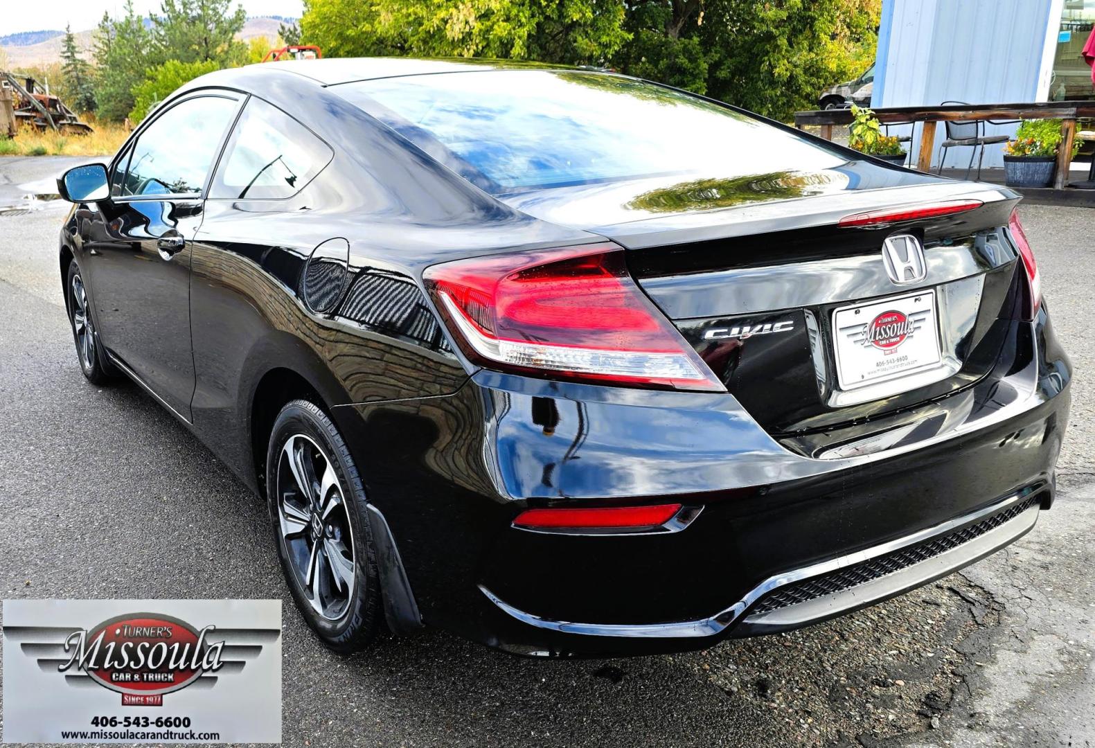2015 Black /Black Honda Civic EX Coupe CVT (2HGFG3B80FH) with an 2.3L L4 SOHC 16V engine, Automatic transmission, located at 450 N Russell, Missoula, MT, 59801, (406) 543-6600, 46.874496, -114.017433 - Sporty with great Fuel Economy FWD Coupe. 1.8L Engine. Automatic Transmission with the ability to also shift with the steering wheel paddle shifter. Power Sun Roof. Power Windows and Locks. Air. Cruise. Tilt. AM FM SAT. Bluetooth Audio and Phone. Backup Camera. Right Turn Camera. 2 Owner. - Photo#9