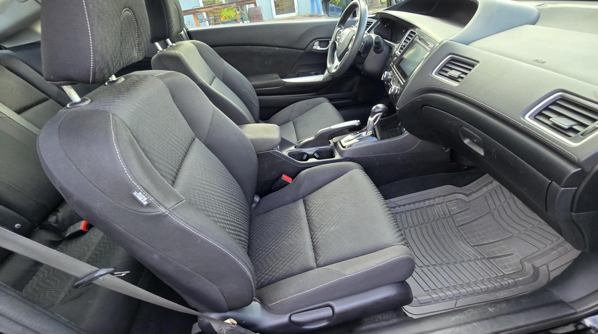 2015 Black /Black Honda Civic EX Coupe CVT (2HGFG3B80FH) with an 2.3L L4 SOHC 16V engine, Automatic transmission, located at 450 N Russell, Missoula, MT, 59801, (406) 543-6600, 46.874496, -114.017433 - Sporty with great Fuel Economy FWD Coupe. 1.8L Engine. Automatic Transmission with the ability to also shift with the steering wheel paddle shifter. Power Sun Roof. Power Windows and Locks. Air. Cruise. Tilt. AM FM SAT. Bluetooth Audio and Phone. Backup Camera. Right Turn Camera. 2 Owner. - Photo#12