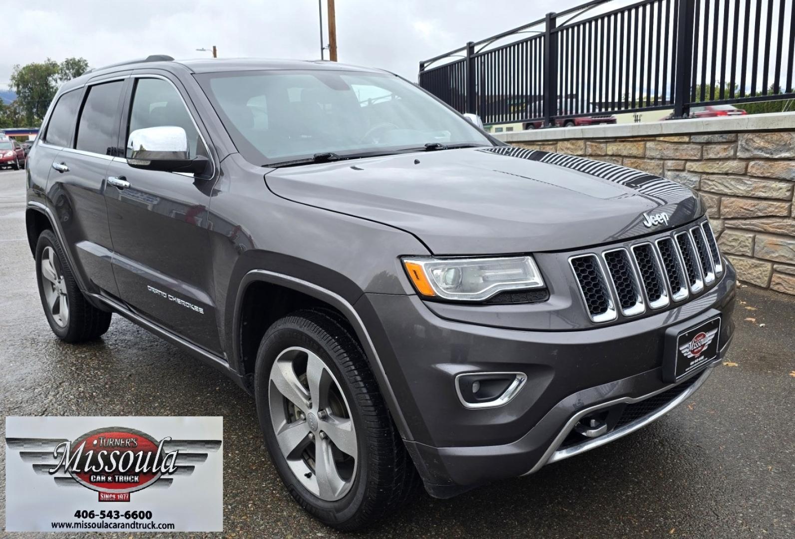 2015 Grey /Black Jeep Grand Cherokee Overland 4WD (1C4RJFCGXFC) with an 3.6L V6 DOHC 24V engine, 8-Speed Automatic transmission, located at 450 N Russell, Missoula, MT, 59801, (406) 543-6600, 46.874496, -114.017433 - Clean 4WD SUV. Peppy 3.6L V6 Engine. 8 Speed Automatic Transmission this Paddle Shifters for Manual Shifting. Huge Panoramic Sun Roof. Front and Rear Heated Seats. Heated Steering Wheel. Vented Front Seats for Cooling. AM FM SAT. Bluetooth Audio and Phone. Navigation. Backup Camera. Remote Start. Po - Photo#6