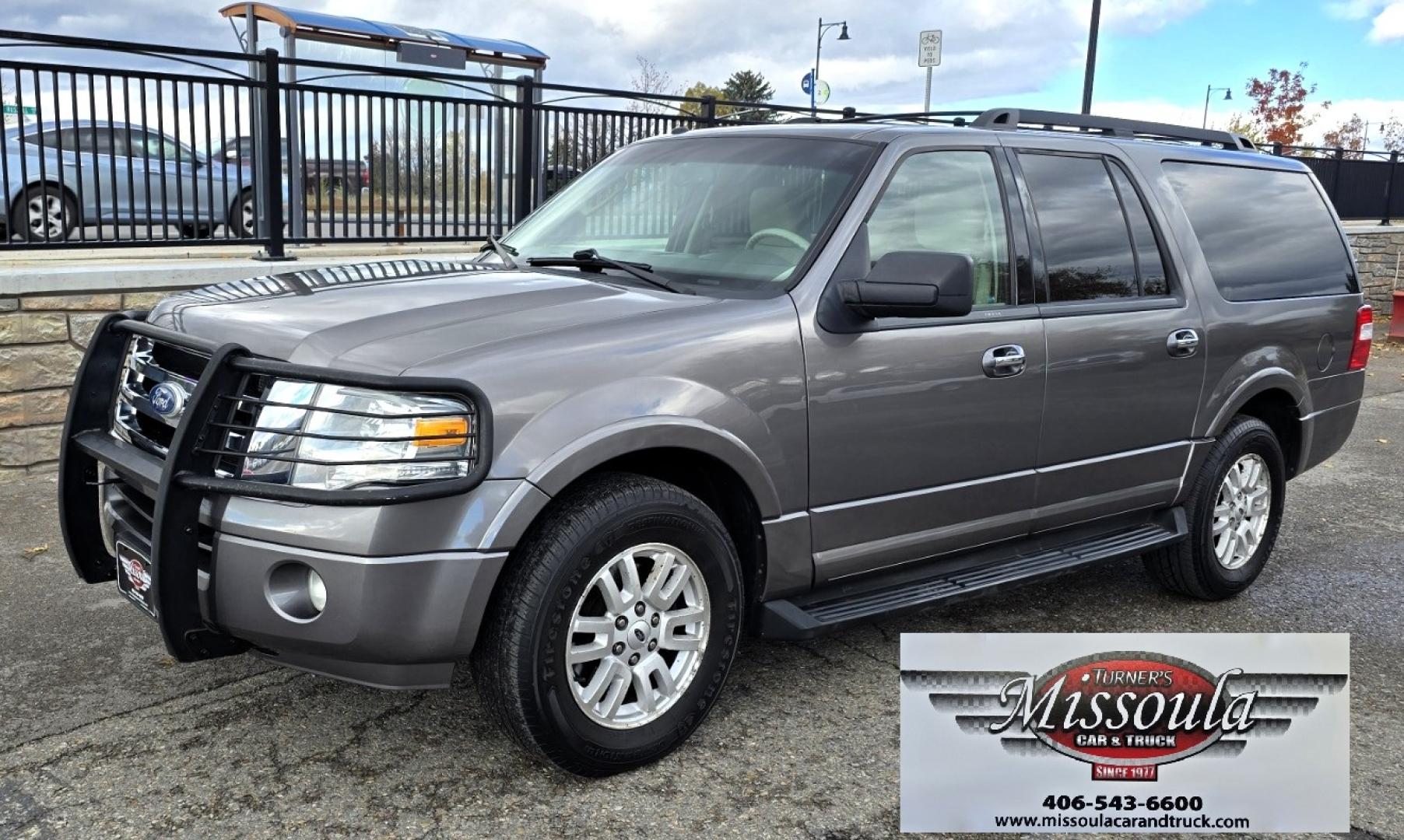 2011 Grey /Tan Ford Expedition EL XLT 4WD (1FMJK1J54BE) with an 5.4L V8 SOHC 16V FFV engine, 6-Speed Automatic transmission, located at 450 N Russell, Missoula, MT, 59801, (406) 543-6600, 46.874496, -114.017433 - Giant 4WD SUV. 5.4L V8 Engine. Automatic Transmission. 3rd Row Seating with Room to Spare. Front and Rear Climate Control. Air. Cruise. Tilt. Power Windows and Locks. AM FM CD Player. Bluetooth. Grill Guard. Running Boards. Like New Firestone Tires. Has a Sunroof but the glass does not open. We F - Photo#5