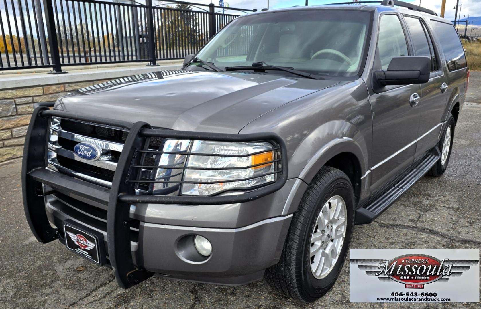 2011 Grey /Tan Ford Expedition EL XLT 4WD (1FMJK1J54BE) with an 5.4L V8 SOHC 16V FFV engine, 6-Speed Automatic transmission, located at 450 N Russell, Missoula, MT, 59801, (406) 543-6600, 46.874496, -114.017433 - Giant 4WD SUV. 5.4L V8 Engine. Automatic Transmission. 3rd Row Seating with Room to Spare. Front and Rear Climate Control. Air. Cruise. Tilt. Power Windows and Locks. AM FM CD Player. Bluetooth. Grill Guard. Running Boards. Like New Firestone Tires. Has a Sunroof but the glass does not open. We F - Photo#6