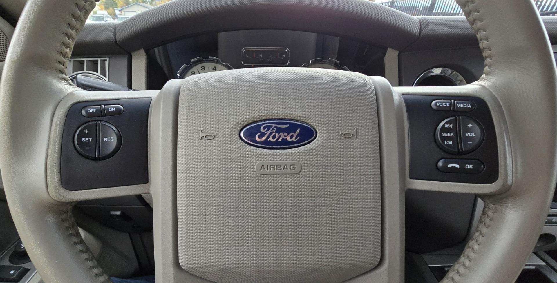 2011 Grey /Tan Ford Expedition EL XLT 4WD (1FMJK1J54BE) with an 5.4L V8 SOHC 16V FFV engine, 6-Speed Automatic transmission, located at 450 N Russell, Missoula, MT, 59801, (406) 543-6600, 46.874496, -114.017433 - Giant 4WD SUV. 5.4L V8 Engine. Automatic Transmission. 3rd Row Seating with Room to Spare. Front and Rear Climate Control. Air. Cruise. Tilt. Power Windows and Locks. AM FM CD Player. Bluetooth. Grill Guard. Running Boards. Like New Firestone Tires. Has a Sunroof but the glass does not open. We F - Photo#17