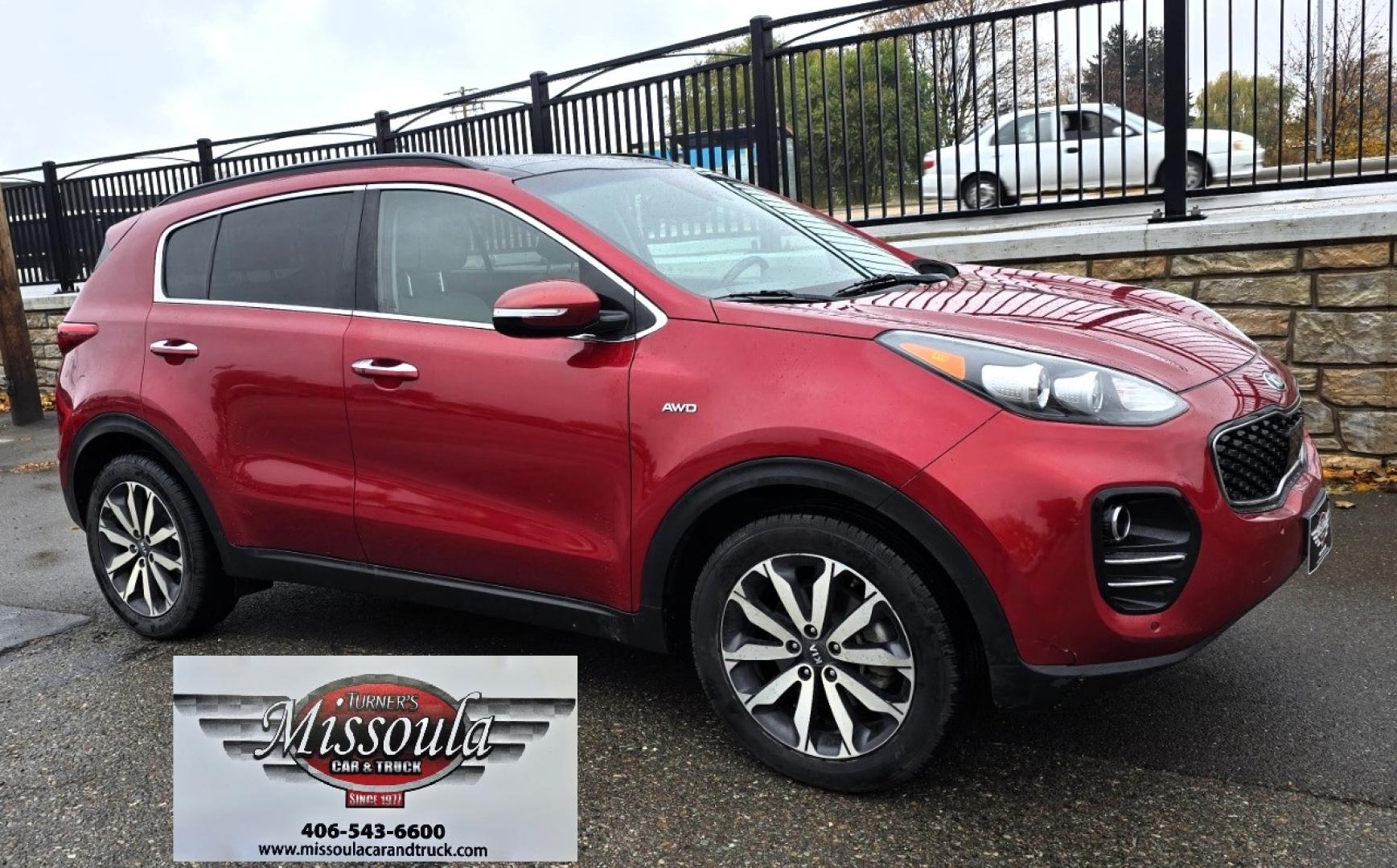 2018 Red /Tan Kia Sportage EX AWD (KNDPNCAC8J7) with an 2.4L V6 DOHC 24V engine, 6A transmission, located at 450 N Russell, Missoula, MT, 59801, (406) 543-6600, 46.874496, -114.017433 - Cute Little AWD SUV that has more features than you can shake a stick at, 2.4L I4 Engine. 6 Speed Automatic Transmission. Technology Package. Huge Panoramic Sun Roof. Navigation. Heated and Cooled Front Seats. Heated Steering Wheel. Heated Back Seats. Driver Assist. Backup Camera. Bluetooth Audio an - Photo#1