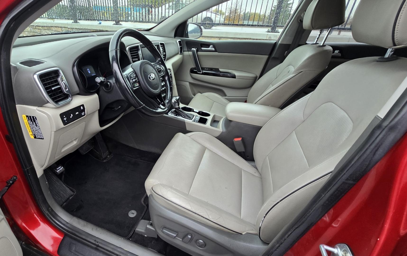 2018 Red /Tan Kia Sportage EX AWD (KNDPNCAC8J7) with an 2.4L V6 DOHC 24V engine, 6A transmission, located at 450 N Russell, Missoula, MT, 59801, (406) 543-6600, 46.874496, -114.017433 - Cute Little AWD SUV that has more features than you can shake a stick at, 2.4L I4 Engine. 6 Speed Automatic Transmission. Technology Package. Huge Panoramic Sun Roof. Navigation. Heated and Cooled Front Seats. Heated Steering Wheel. Heated Back Seats. Driver Assist. Backup Camera. Bluetooth Audio an - Photo#14