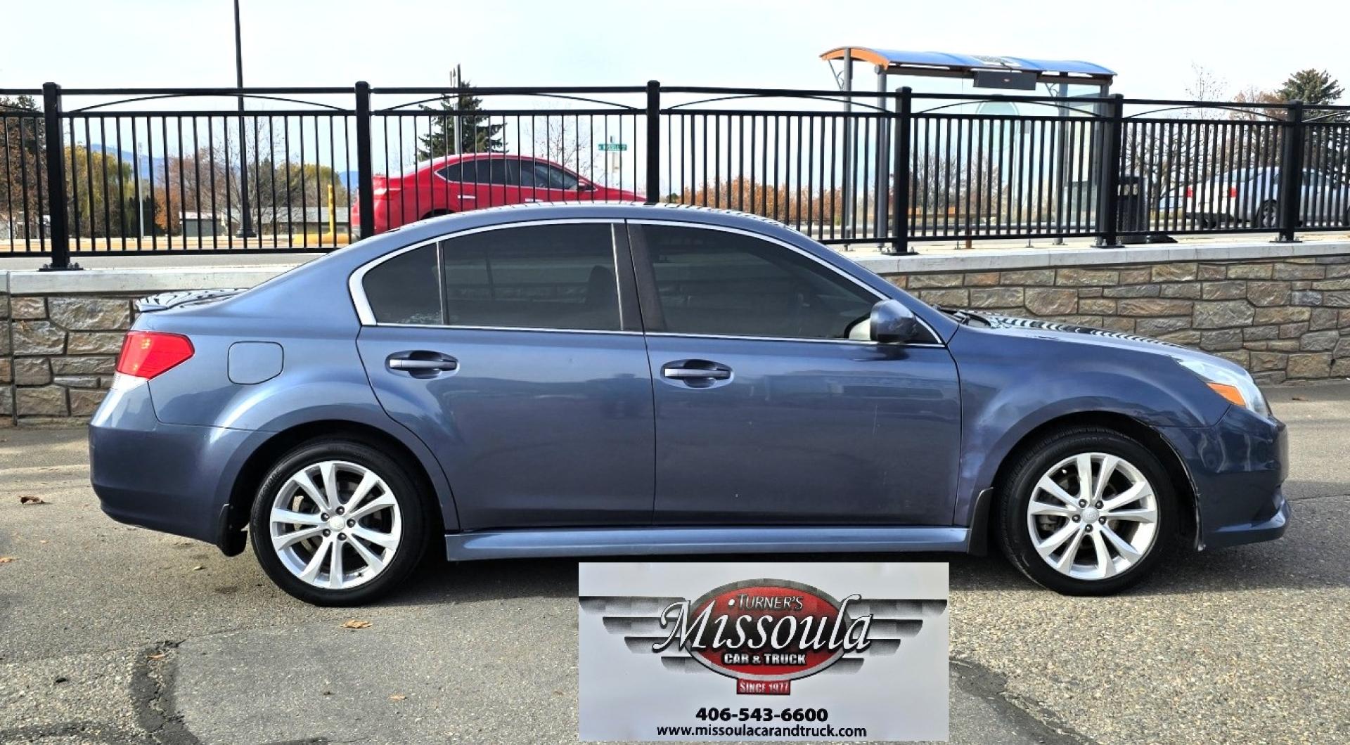 2013 Blue /Black Subaru Legacy 2.5i Premium (4S3BMBG64D3) with an 2.5L H4 SOHC 16V engine, Continuously Variable Transmission transmission, located at 450 N Russell, Missoula, MT, 59801, (406) 543-6600, 46.874496, -114.017433 - Classy Blue AWD Suby Sedan. 2.5L H4 Engine. Automatic Transmission. Air. Cruise. Tilt. Power Windows and Locks. Heated Seats. Power Drivers Seat. Power Sunroof. - Photo#0