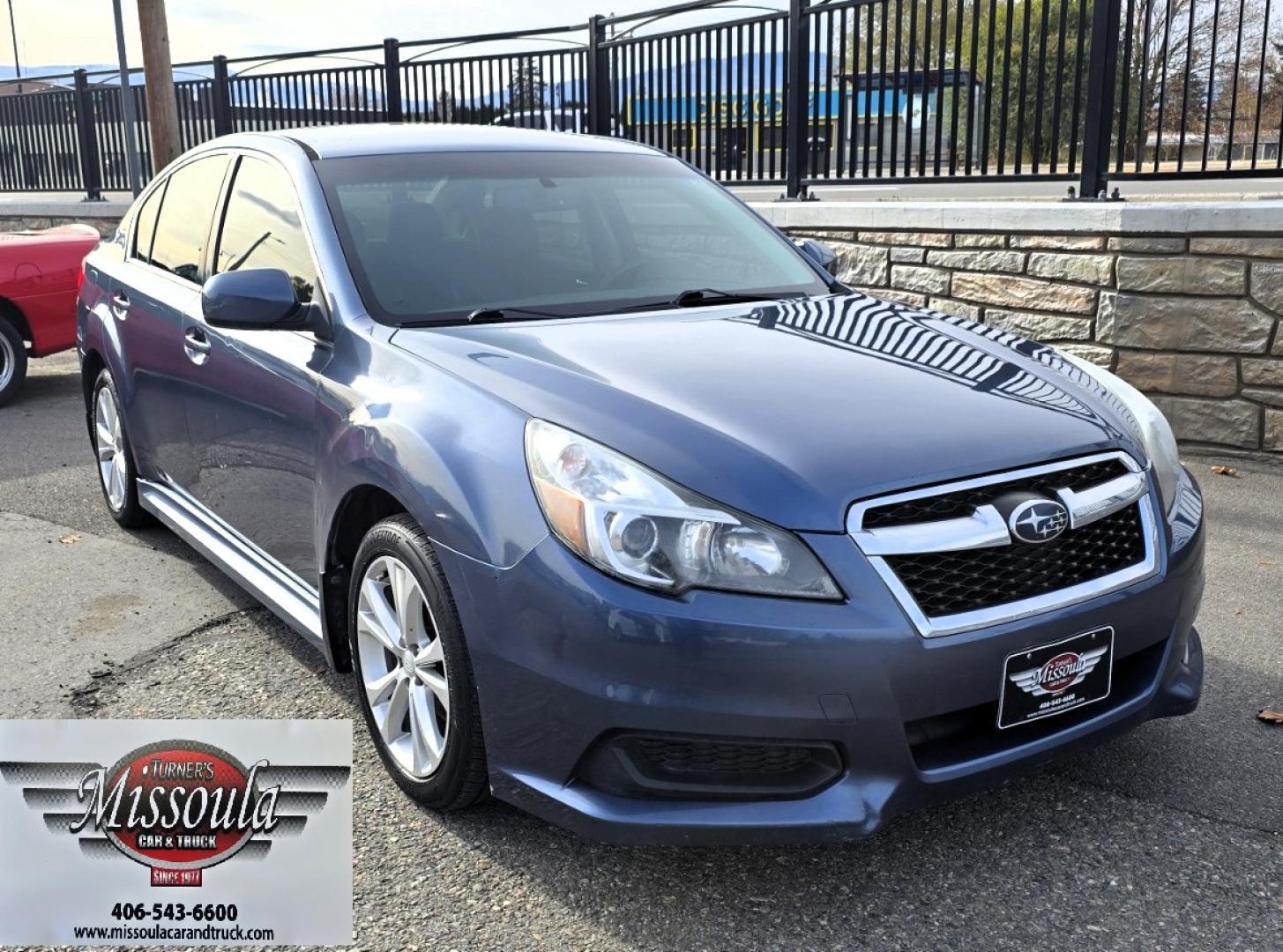 2013 Blue /Black Subaru Legacy 2.5i Premium (4S3BMBG64D3) with an 2.5L H4 SOHC 16V engine, Continuously Variable Transmission transmission, located at 450 N Russell, Missoula, MT, 59801, (406) 543-6600, 46.874496, -114.017433 - Classy Blue AWD Suby Sedan. 2.5L H4 Engine. Automatic Transmission. Air. Cruise. Tilt. Power Windows and Locks. Heated Seats. Power Drivers Seat. Power Sunroof. - Photo#4