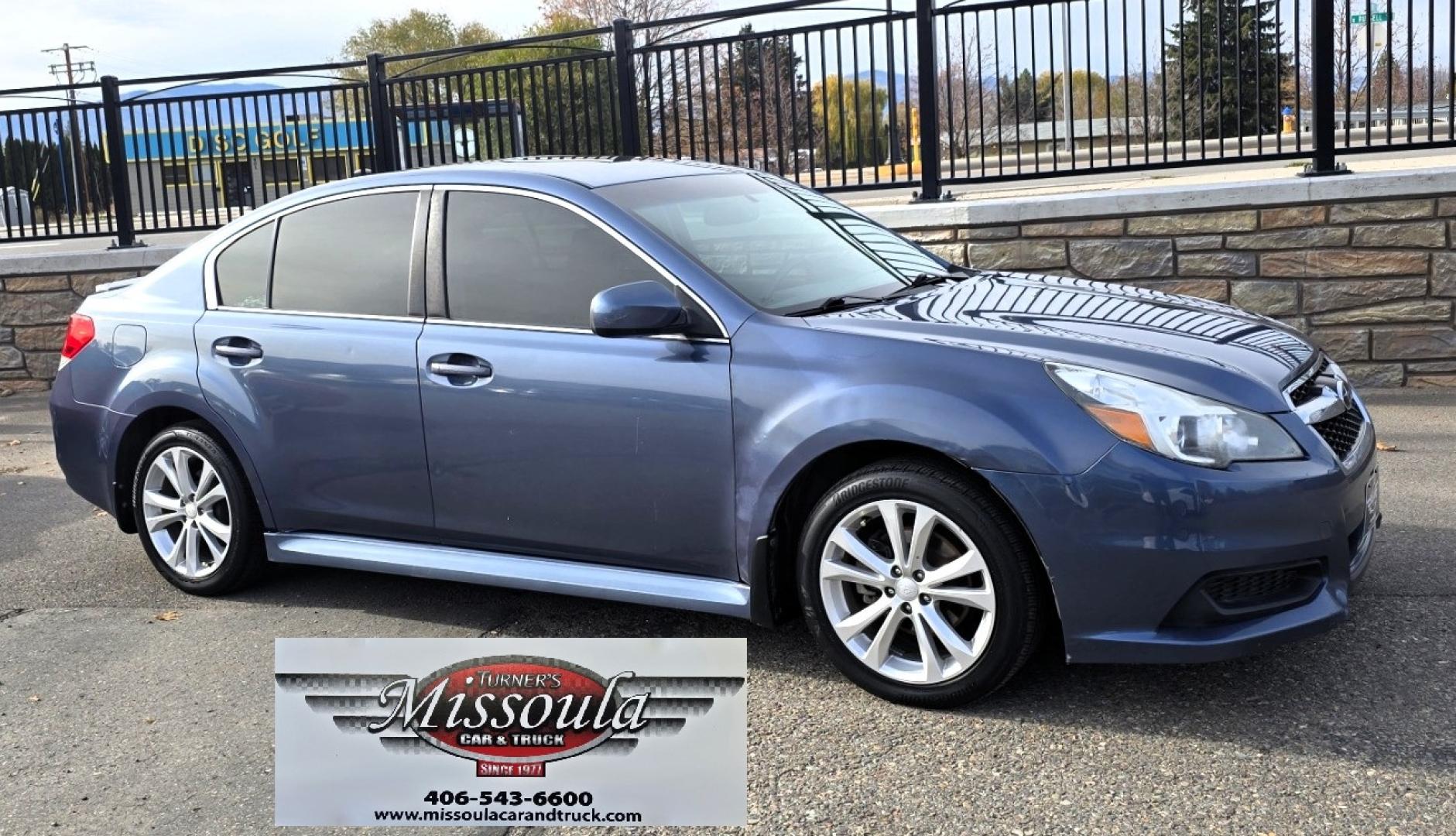 2013 Blue /Black Subaru Legacy 2.5i Premium (4S3BMBG64D3) with an 2.5L H4 SOHC 16V engine, Continuously Variable Transmission transmission, located at 450 N Russell, Missoula, MT, 59801, (406) 543-6600, 46.874496, -114.017433 - Classy Blue AWD Suby Sedan. 2.5L H4 Engine. Automatic Transmission. Air. Cruise. Tilt. Power Windows and Locks. Heated Seats. Power Drivers Seat. Power Sunroof. - Photo#3