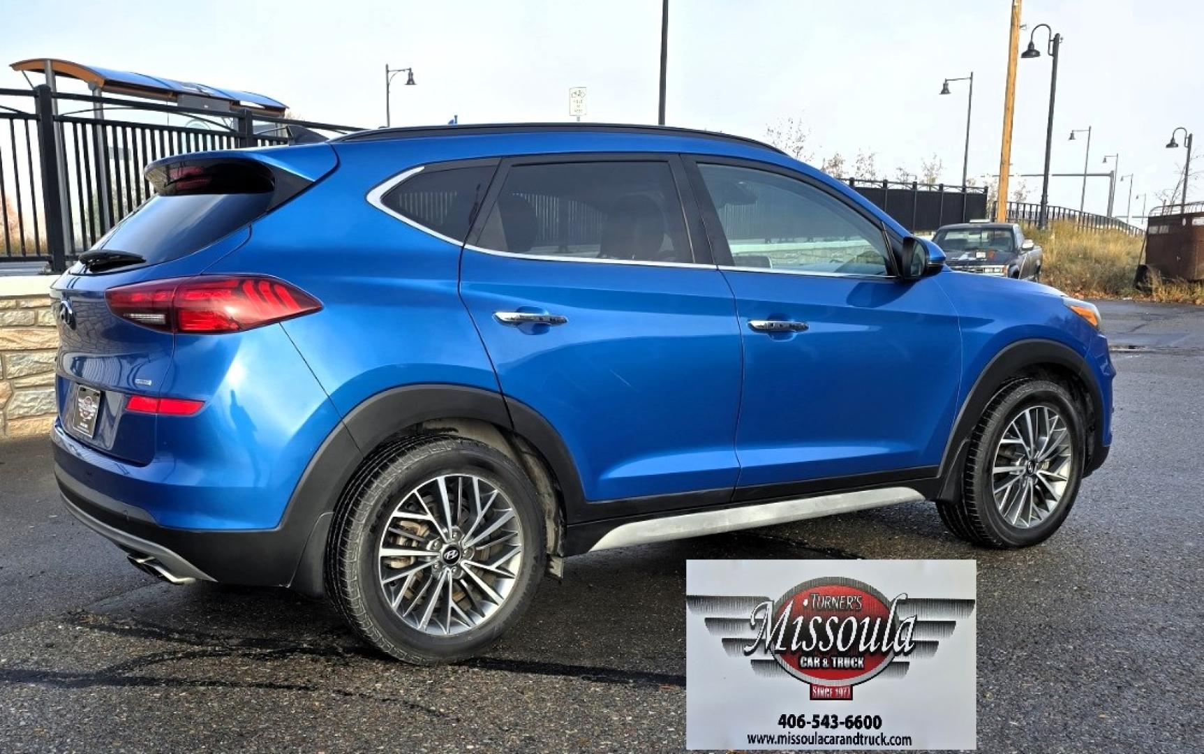 2019 Blue /Black Hyundai Tucson Ultimate AWD (KM8J3CAL2KU) with an 2.4L L4 DOHC 16V engine, 6A transmission, located at 450 N Russell, Missoula, MT, 59801, (406) 543-6600, 46.874496, -114.017433 - Photo#3