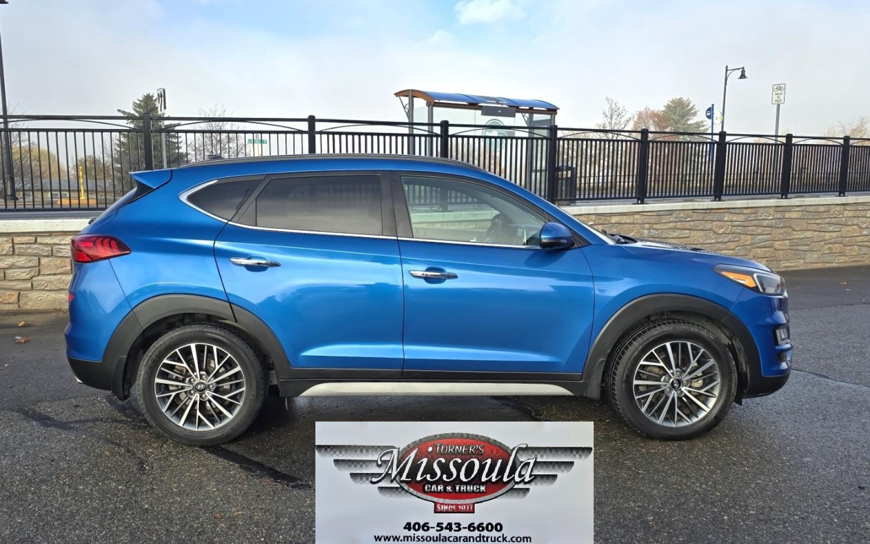 2019 Blue /Black Hyundai Tucson Ultimate AWD (KM8J3CAL2KU) with an 2.4L L4 DOHC 16V engine, 6A transmission, located at 450 N Russell, Missoula, MT, 59801, (406) 543-6600, 46.874496, -114.017433 - Photo#2