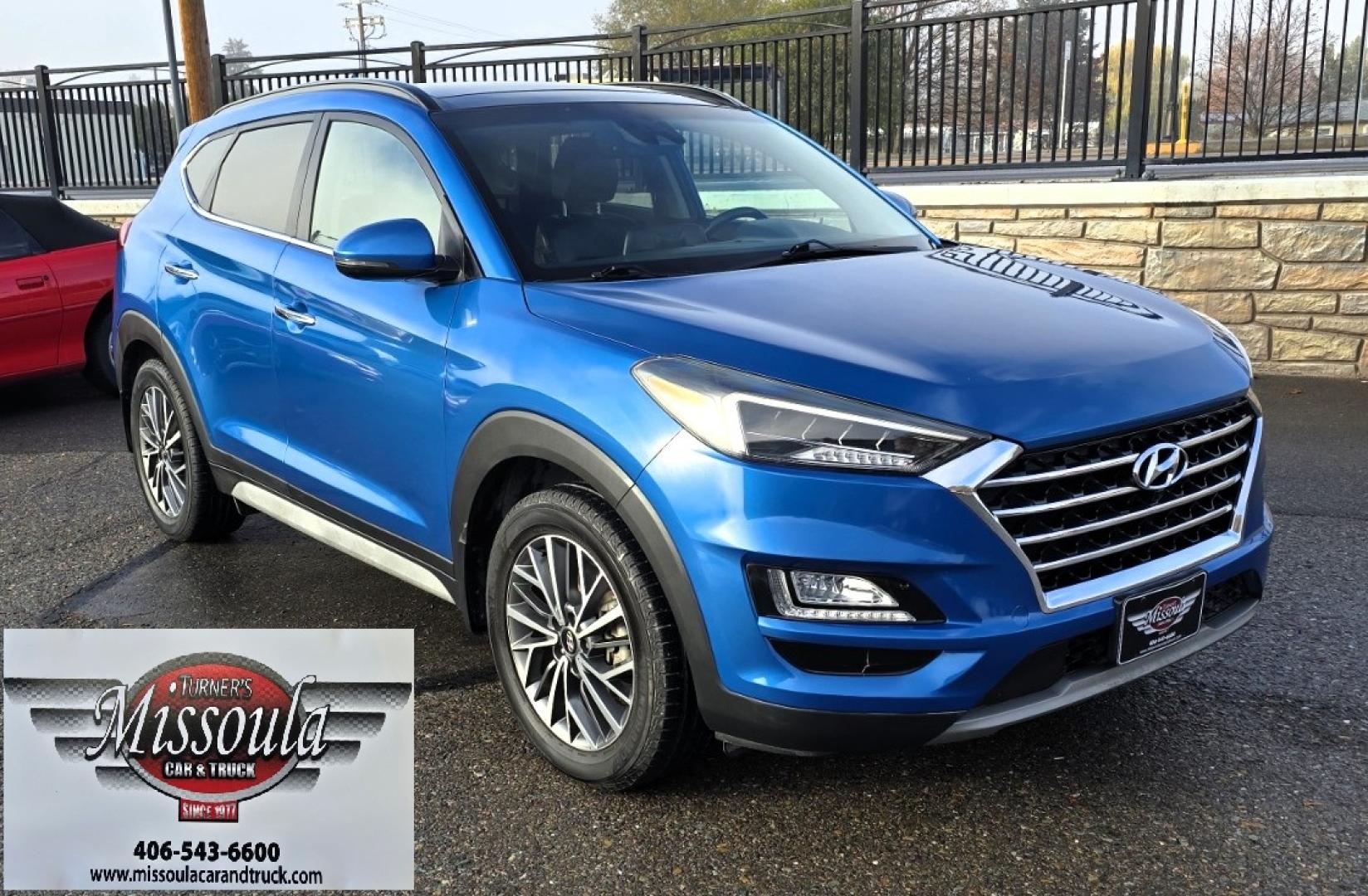 2019 Blue /Black Hyundai Tucson Ultimate AWD (KM8J3CAL2KU) with an 2.4L L4 DOHC 16V engine, 6A transmission, located at 450 N Russell, Missoula, MT, 59801, (406) 543-6600, 46.874496, -114.017433 - Photo#4