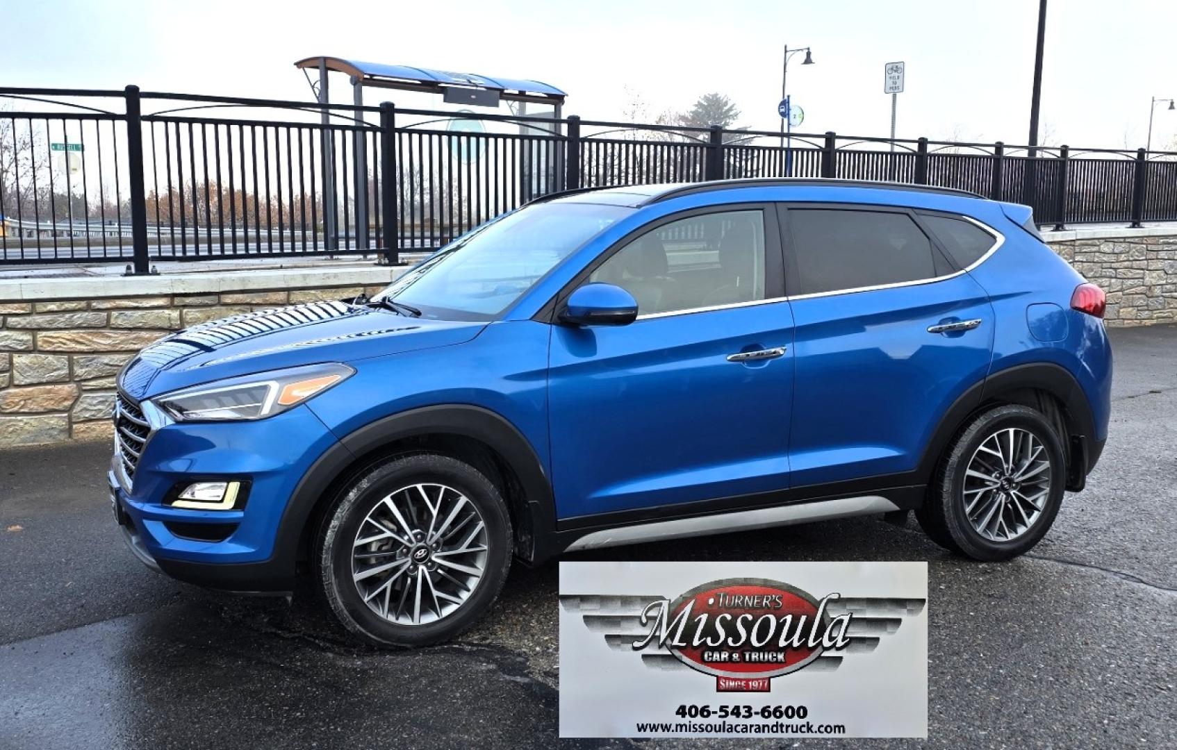 2019 Blue /Black Hyundai Tucson Ultimate AWD (KM8J3CAL2KU) with an 2.4L L4 DOHC 16V engine, 6A transmission, located at 450 N Russell, Missoula, MT, 59801, (406) 543-6600, 46.874496, -114.017433 - Photo#0