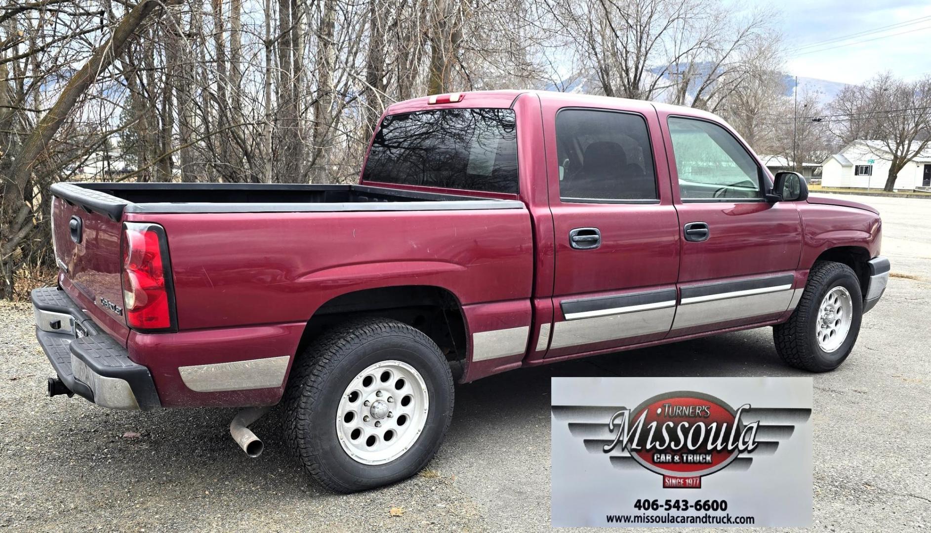 2004 Maroon /Gray Chevrolet Silverado 1500 LS Crew Cab 4WD (2GCEK13T641) with an 5.3L V8 OHV 16V engine, 4-Speed Automatic Overdrive transmission, located at 450 N Russell, Missoula, MT, 59801, (406) 543-6600, 46.874496, -114.017433 - Great Running 4WD Silverado. 4WD Automatic Transmission. 5.3L V8 Engine. Very Comfortable Seats. Air. Cruise. Tilt. Power Windows and Locks. AM FM CD Player. The vehicle was stolen from a previous owner in 2016. The Insurance paid off a total loss before the vehicle was recovered. Once it was recov - Photo#3