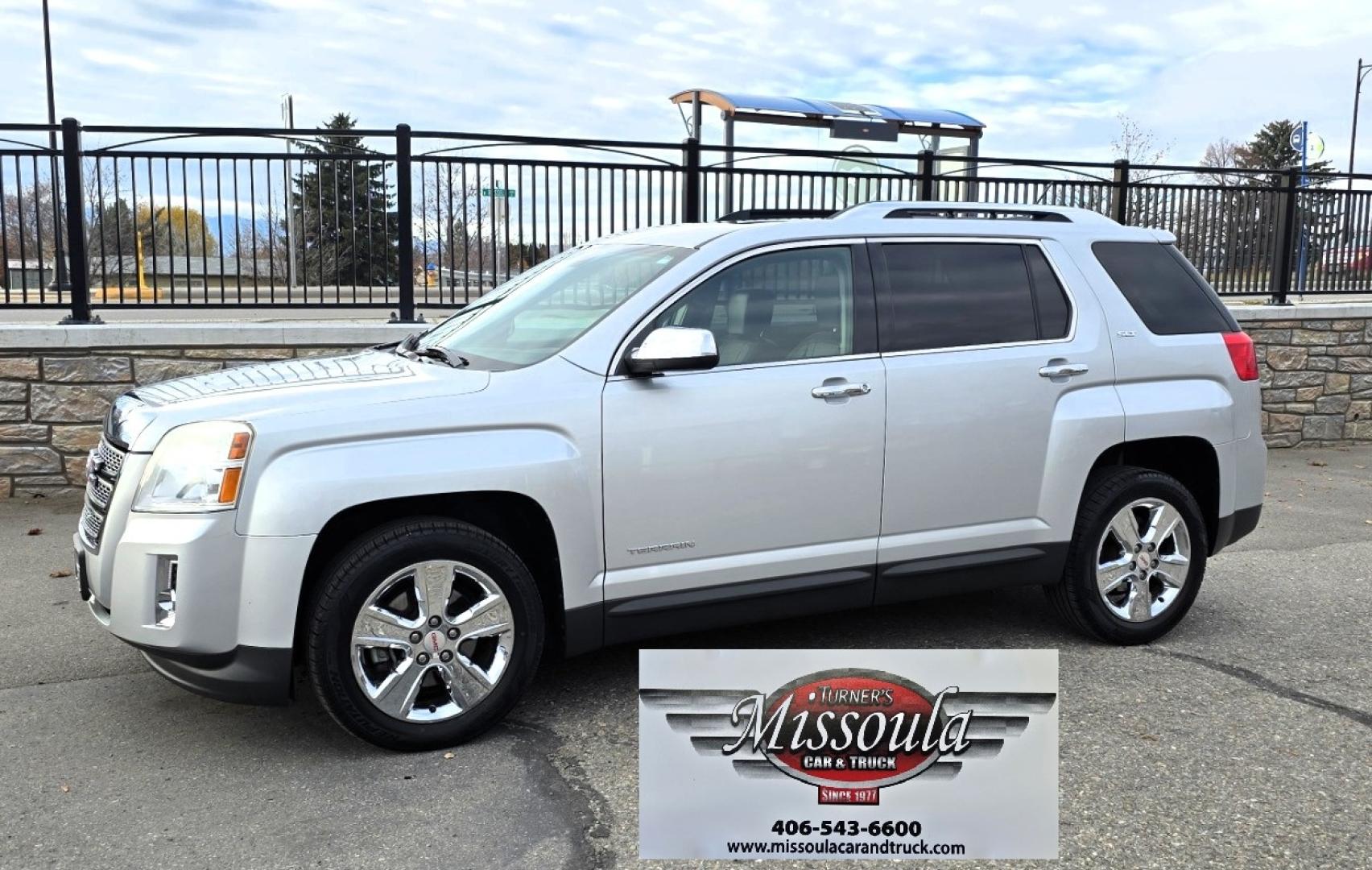 2015 Silver /Black GMC Terrain SLT2 AWD (2GKFLYE34F6) with an 3.6L V6 DOHC 24V engine, 6-Speed Automatic transmission, located at 450 N Russell, Missoula, MT, 59801, (406) 543-6600, 46.874496, -114.017433 - Beefy AWD SUV. 3.6L V6 Engine. 6 Speed Automatic Transmission. Power Sunroof. Air. Cruise. Tilt. Power Drivers Seat. Power Lift Gate. Power Windows and Locks. AM FM SAT CD Player. Bluetooth Audio and Phone. Backup Camera. Nice Touring Radial Tires. Remote Start. We Finance through local Credit U - Photo#7