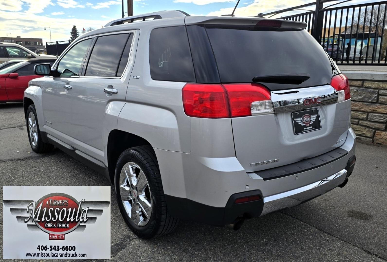2015 Silver /Black GMC Terrain SLT2 AWD (2GKFLYE34F6) with an 3.6L V6 DOHC 24V engine, 6-Speed Automatic transmission, located at 450 N Russell, Missoula, MT, 59801, (406) 543-6600, 46.874496, -114.017433 - Beefy AWD SUV. 3.6L V6 Engine. 6 Speed Automatic Transmission. Power Sunroof. Air. Cruise. Tilt. Power Drivers Seat. Power Lift Gate. Power Windows and Locks. AM FM SAT CD Player. Bluetooth Audio and Phone. Backup Camera. Nice Touring Radial Tires. Remote Start. We Finance through local Credit U - Photo#11