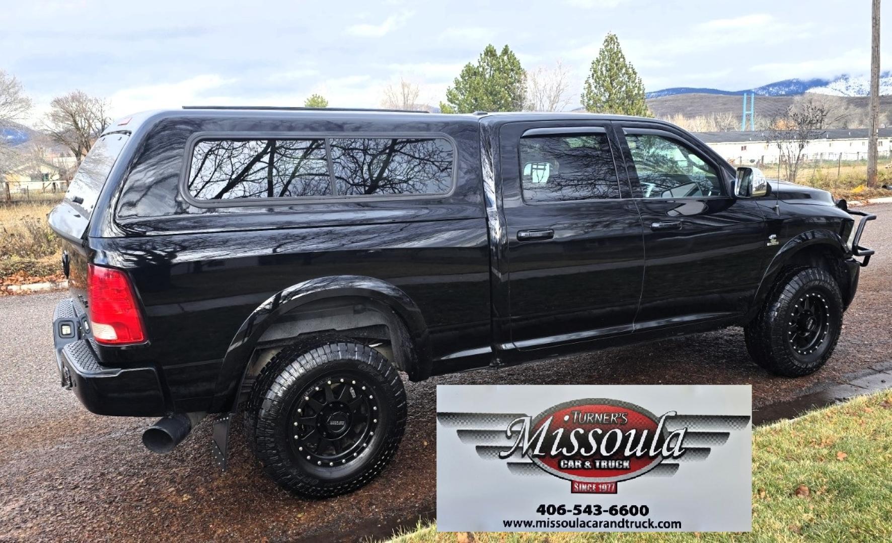 2012 Black /Black Dodge Ram 3500 Laramie Longhorn Edition Crew Cab SWB 4WD (3C63D3FL1CG) with an 6.7L L6 OHV 24V TURBO DIESEL engine, 6-Speed Automatic transmission, located at 450 N Russell, Missoula, MT, 59801, (406) 543-6600, 46.874496, -114.017433 - Beautiful 4WD Diesel Crew Cab. Tuner and is EGR Deleted 6.7L Cummins. Automatic Transmission. Touchscreen Alpine Stereo System. Heated Front and Rear Seats. Power Leather Front Seats. Heated Steering Wheel. Bluetooth Audio and Phone Connectivity. Backup Camera. Power Sunroof. Retractable Running Boa - Photo#7
