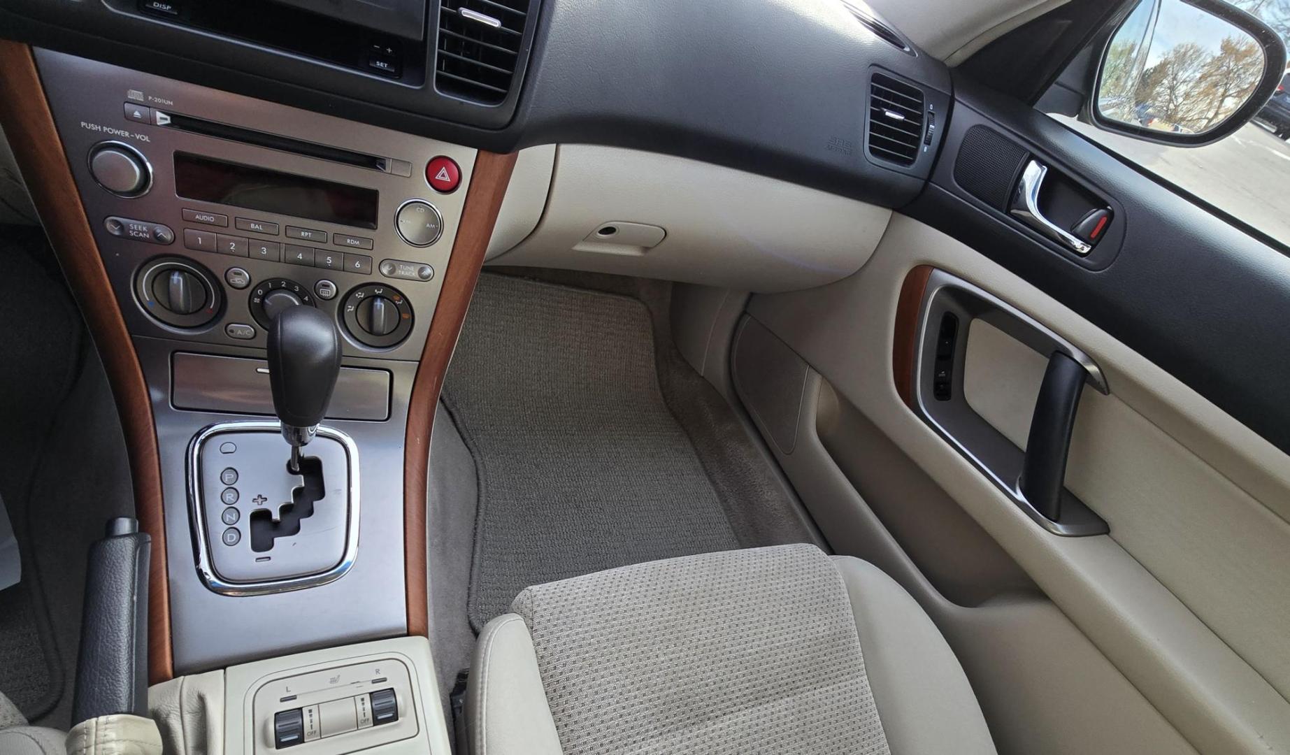 2006 Green /Tan Subaru Outback 2.5i Wagon (4S4BP61C667) with an 2.5L H4 SOHC 16V engine, 4-Speed Automatic Overdrive transmission, located at 450 N Russell, Missoula, MT, 59801, (406) 543-6600, 46.874496, -114.017433 - Sharp little AWD Suby. 2.5L H4 Engine. Automatic Transmission. All the maintenance that a Subaru needs. New Timing Belt. New Water Pump. New Head Gasket. Very Quiet. Firestone Tires in great condition. Heated front Seats. Air. Cruise. Tilt. Power Windows and Locks. Very Clean. Has a couple small den - Photo#12