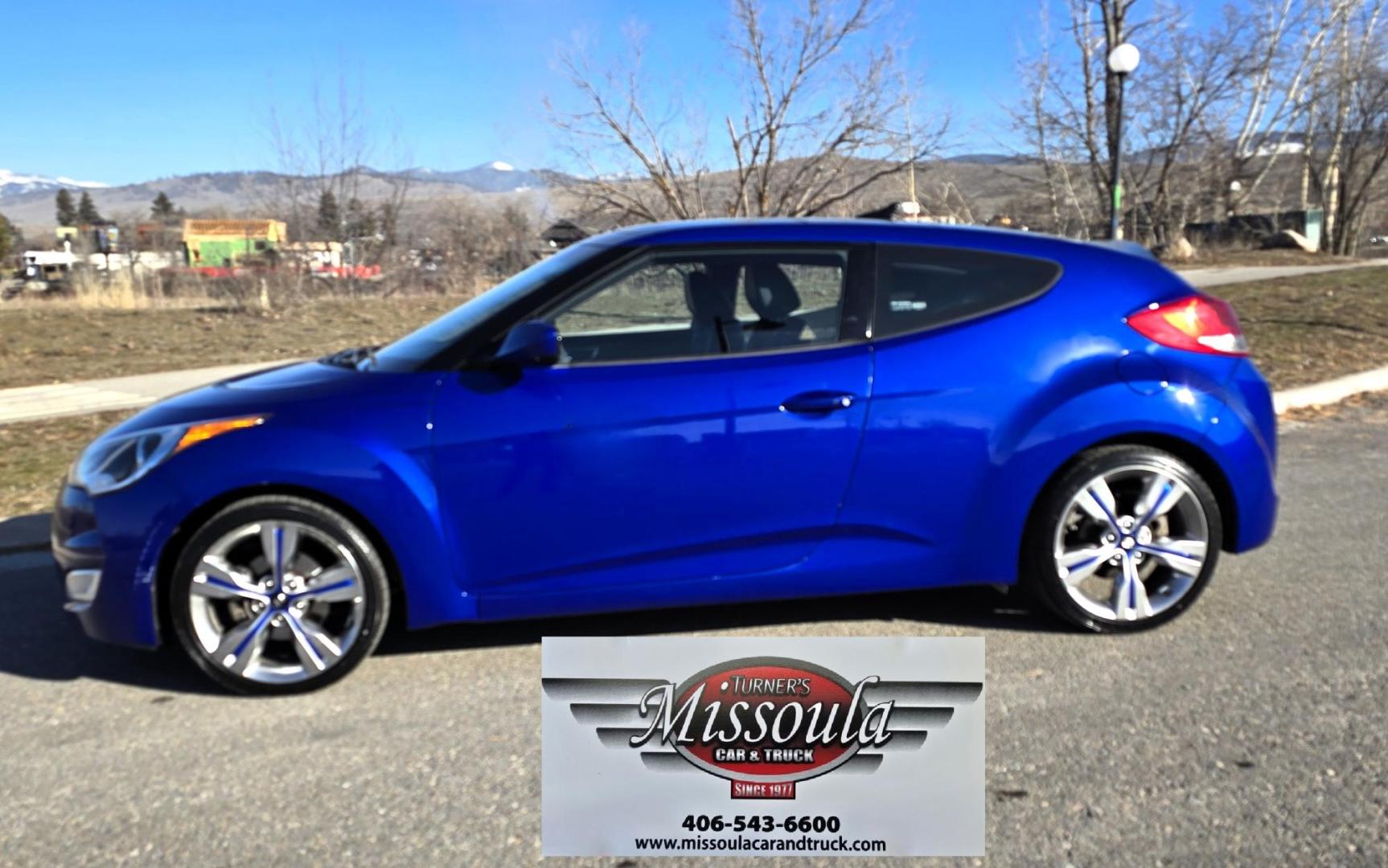 2013 Blue /Black Hyundai Veloster Base (KMHTC6AD8DU) with an 1.6L L4 DOHC 16V engine, Automatic transmission, located at 450 N Russell, Missoula, MT, 59801, (406) 543-6600, 46.874496, -114.017433 - Cute Little 3 Door FWD Coupe. 1.6L I4 Engine. Automatic Transmission. Navigation. Power Sunroof. Air. Cruise. Tilt. Power Windows and Locks. Bluetooth. Comes with an extra set of wheels with studded snow tires mounted. We Finance through local Credit Unions. We do NOT offer In House (Buy Here Pay - Photo#1