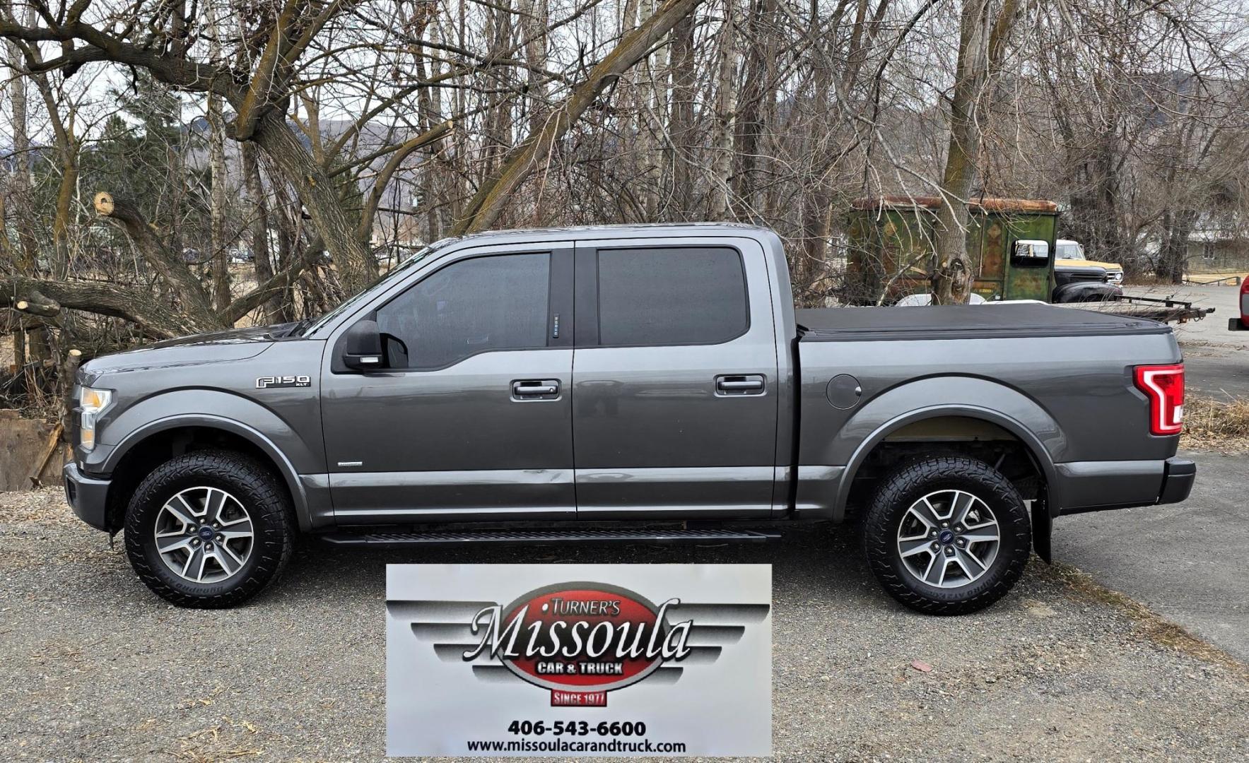 2016 Grey /Black Ford F-150 XLT SuperCrew 4WD (1FTEW1EPXGK) with an 2.7L V6 DOHC 24V engine, 6A transmission, located at 450 N Russell, Missoula, MT, 59801, (406) 543-6600, 46.874496, -114.017433 - Such a Nice 4WD Truck that runs amazing. Economical 2.7L V6 EcoBoost Engine. 6 Speed Automatic Transmission. Interior has tons of room. Power Front Seats. Power Sliding Rear Window. Power Windows and Locks. Remote Start. Air. Cruise. Tilt. AM FM SAT Stereo. Bluetooth Auto and Phone. Steering Wheel M - Photo#0