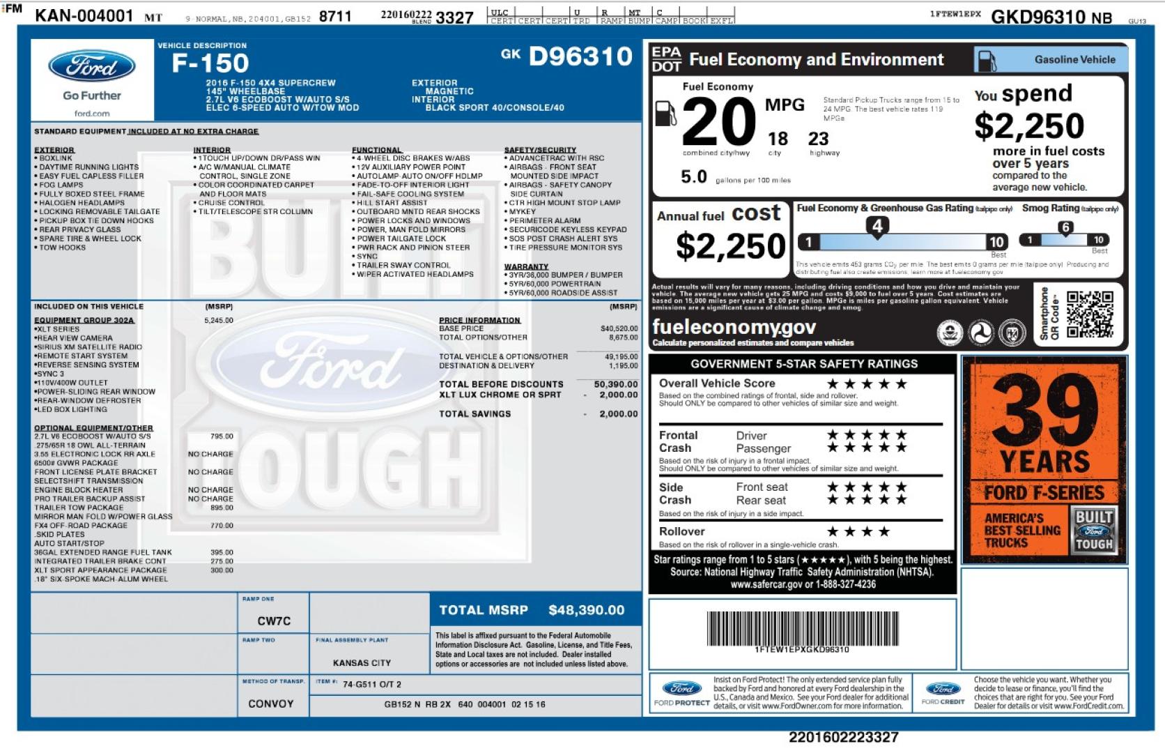 2016 Grey /Black Ford F-150 XLT SuperCrew 4WD (1FTEW1EPXGK) with an 2.7L V6 DOHC 24V engine, 6A transmission, located at 450 N Russell, Missoula, MT, 59801, (406) 543-6600, 46.874496, -114.017433 - Such a Nice 4WD Truck that runs amazing. Economical 2.7L V6 EcoBoost Engine. 6 Speed Automatic Transmission. Interior has tons of room. Power Front Seats. Power Sliding Rear Window. Power Windows and Locks. Remote Start. Air. Cruise. Tilt. AM FM SAT Stereo. Bluetooth Auto and Phone. Steering Wheel M - Photo#21