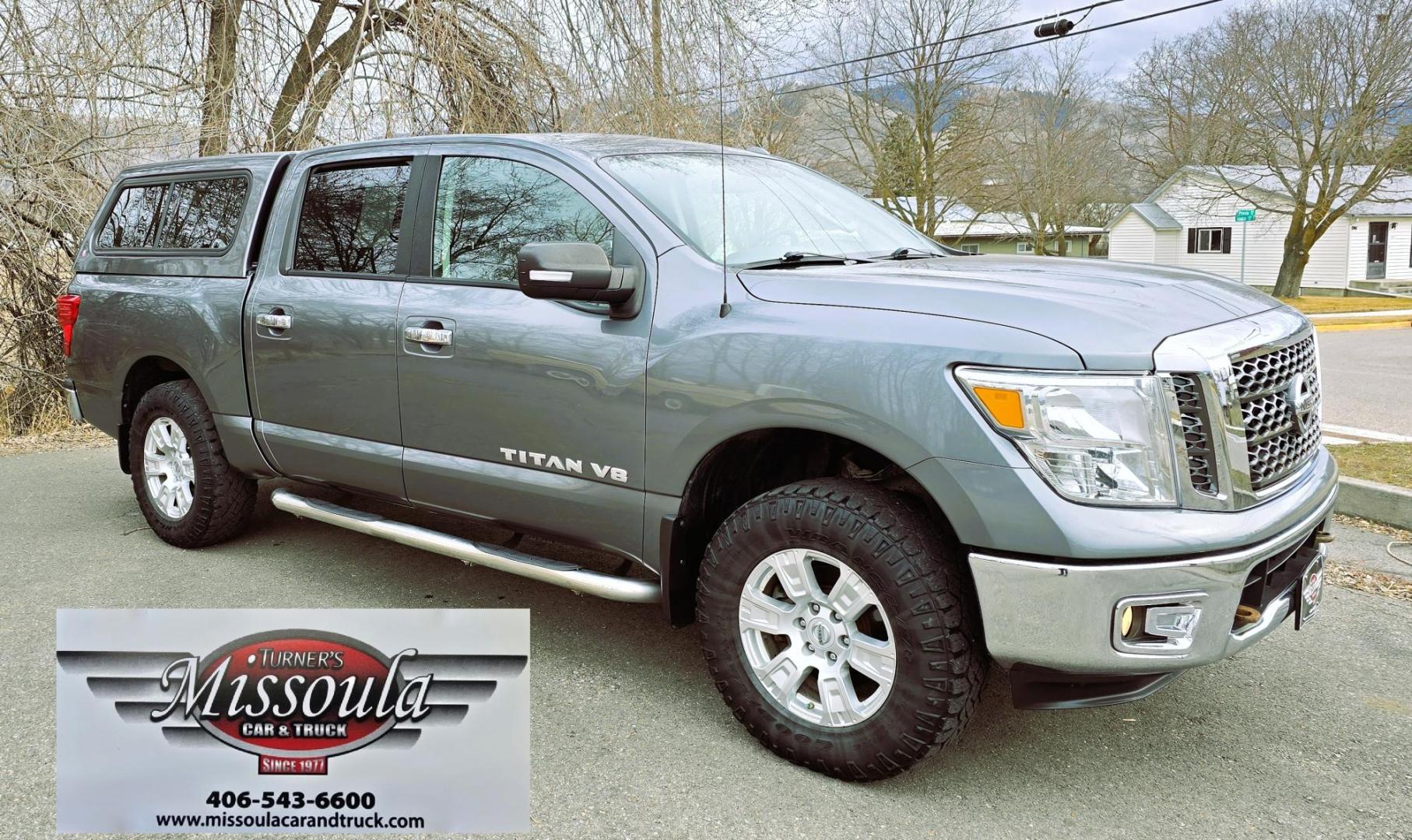 2018 Grey /Gray Nissan Titan S Crew Cab 4WD (1N6AA1EJ5JN) with an 5.6L V8 DOHC 32V engine, 6 Speed Automatic transmission, located at 450 N Russell, Missoula, MT, 59801, (406) 543-6600, 46.874496, -114.017433 - 2018 Nissan Titan 4WD with powerful 5.7L V8 Engine. 6 Speed Automatic Transmission. Nice Topper with a Decked Brand Slide out tool Box. Air. Cruise. Tilt. AM FM CD PLayer with Bluetooth Audio and Phone Connection. Backup Camera. New Tires. Towing. Running Boards. Clean Title and Carfax. We Finan - Photo#5