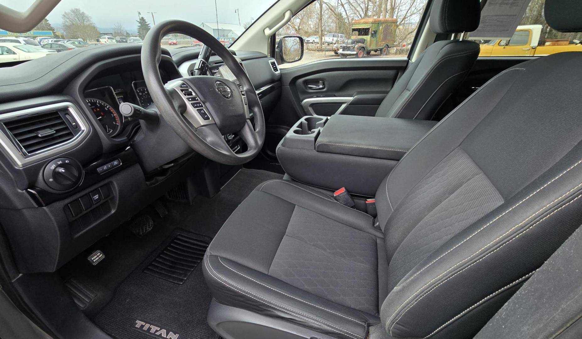 2018 Grey /Gray Nissan Titan S Crew Cab 4WD (1N6AA1EJ5JN) with an 5.6L V8 DOHC 32V engine, 6 Speed Automatic transmission, located at 450 N Russell, Missoula, MT, 59801, (406) 543-6600, 46.874496, -114.017433 - 2018 Nissan Titan 4WD with powerful 5.7L V8 Engine. 6 Speed Automatic Transmission. Nice Topper with a Decked Brand Slide out tool Box. Air. Cruise. Tilt. AM FM CD PLayer with Bluetooth Audio and Phone Connection. Backup Camera. New Tires. Towing. Running Boards. Clean Title and Carfax. We Finan - Photo#14