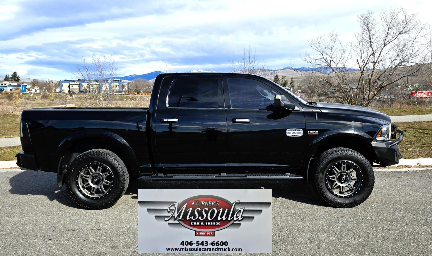 2013 Black /Brown RAM 1500 Laramie Longhorn Laramie Longhorn (1C6RR7PTXDS) with an 5.7L V8 engine, Automatic transmission, located at 450 N Russell, Missoula, MT, 59801, (406) 543-6600, 46.874496, -114.017433 - Photo#6