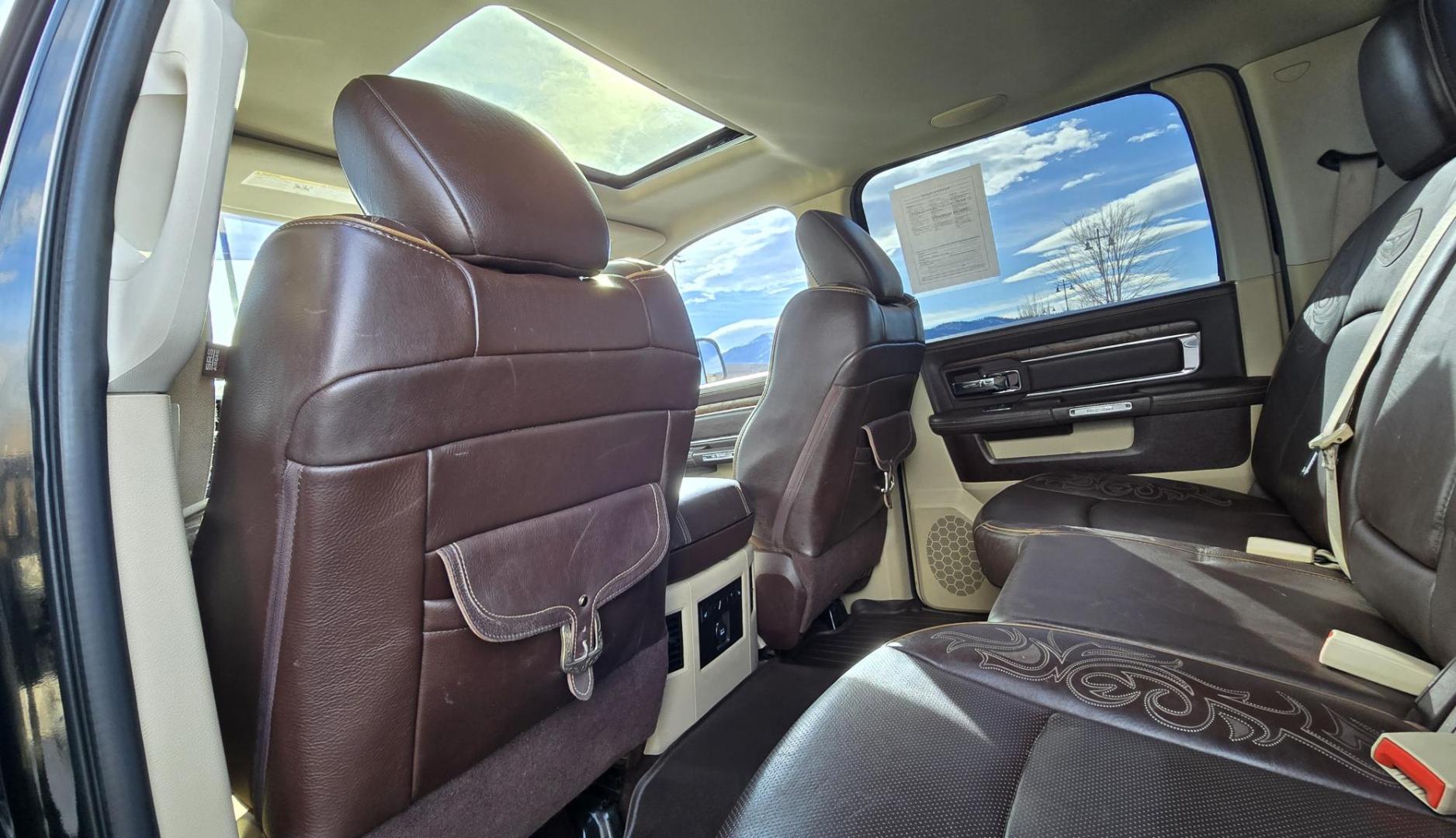 2013 Black /Brown RAM 1500 Laramie Longhorn Laramie Longhorn (1C6RR7PTXDS) with an 5.7L V8 engine, Automatic transmission, located at 450 N Russell, Missoula, MT, 59801, (406) 543-6600, 46.874496, -114.017433 - Photo#16