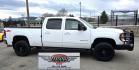 2013 White /Tan GMC Sierra 2500HD SLT Crew Cab 4WD (1GT121EG3DF) with an 6.0L V8 OHV 16V FFV engine, 6-Speed Automatic transmission, located at 450 N Russell, Missoula, MT, 59801, (406) 543-6600, 46.874496, -114.017433 - Very Clean 3/4 Ton 4WD Crewcab. Beefy 6.0L V8 Engine. 6 Speed Automatic Transmission. Power Heated Front Seats. Leather Seats. Navigation. Bluetooth Audio and Phone. AM FM CD Player. Backup Camera. Air. cruise. Tilt. Power Windows and Locks. Remote Start. Nice Custom Wheels. Grill Guard. Running Boa - Photo#0