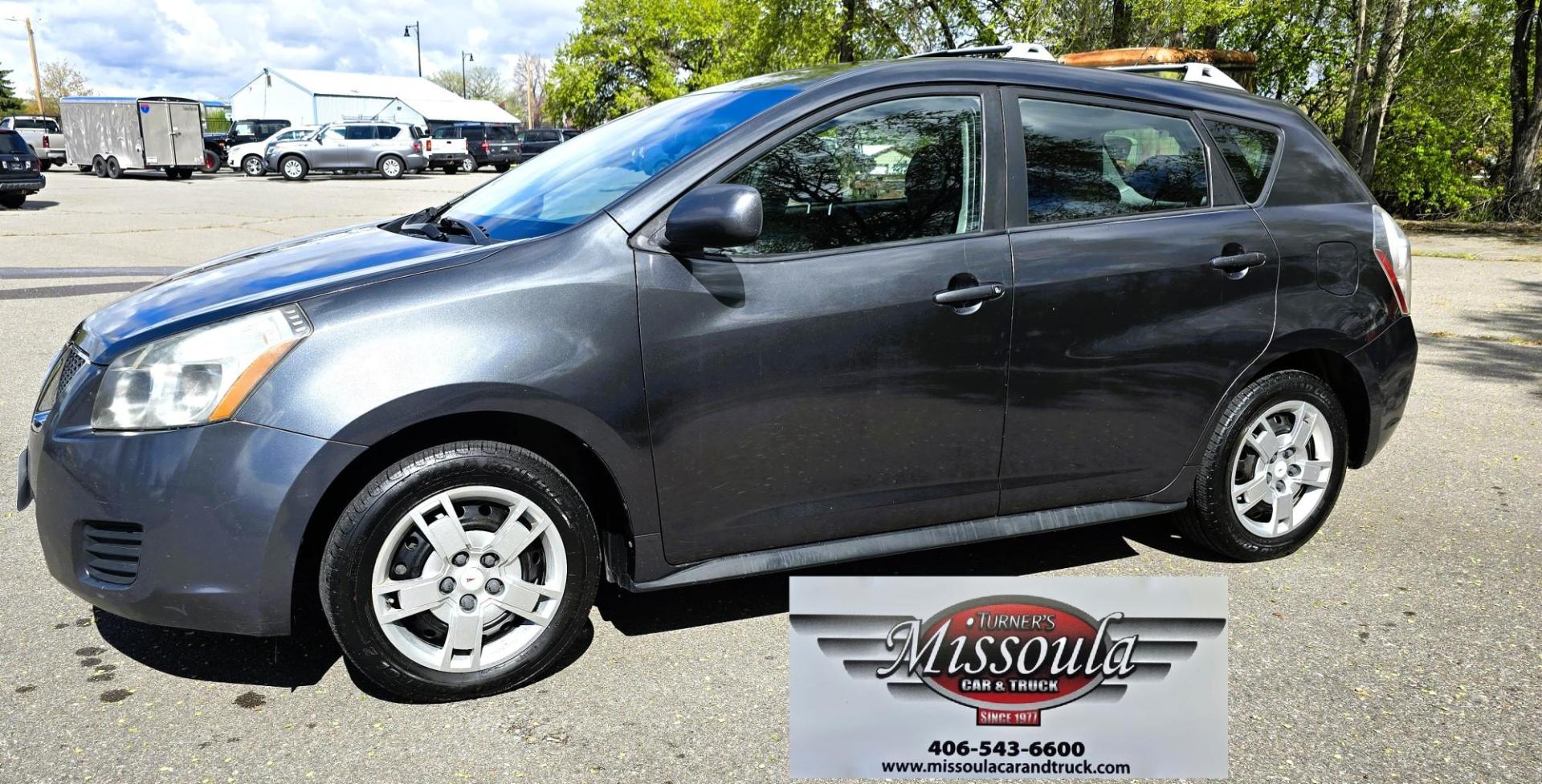 2010 Grey /Black Pontiac Vibe AWD (5Y2SM6E03AZ) with an 2.4L L4 DOHC 16V engine, 4-Speed Automatic transmission, located at 450 N Russell, Missoula, MT, 59801, (406) 543-6600, 46.874496, -114.017433 - Cute Little 2 Owner All Wheel Drive. Economical 2.4L I4 Engine. Automatic Transmission. Air. Cruise. Tilt Power Windows and Licks. Aftermarket AM FM CD Player. Clean Title and CarFax. We Finance through local Credit Unions. We do NOT offer In House (Buy Here Pay Here) Financing. - Photo#1