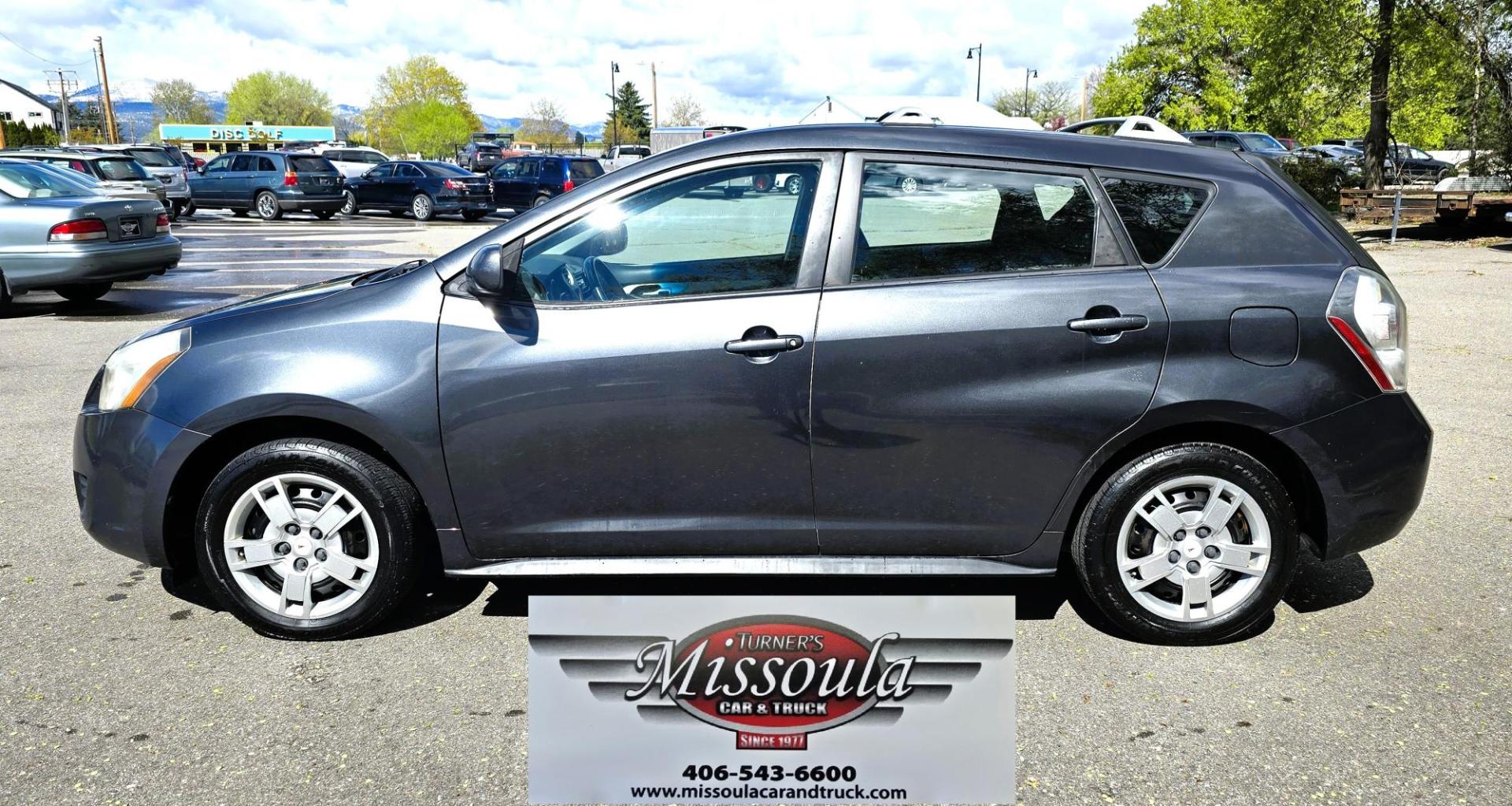 2010 Grey /Black Pontiac Vibe AWD (5Y2SM6E03AZ) with an 2.4L L4 DOHC 16V engine, 4-Speed Automatic transmission, located at 450 N Russell, Missoula, MT, 59801, (406) 543-6600, 46.874496, -114.017433 - Cute Little 2 Owner All Wheel Drive. Economical 2.4L I4 Engine. Automatic Transmission. Air. Cruise. Tilt Power Windows and Licks. Aftermarket AM FM CD Player. Clean Title and CarFax. We Finance through local Credit Unions. We do NOT offer In House (Buy Here Pay Here) Financing. - Photo#0