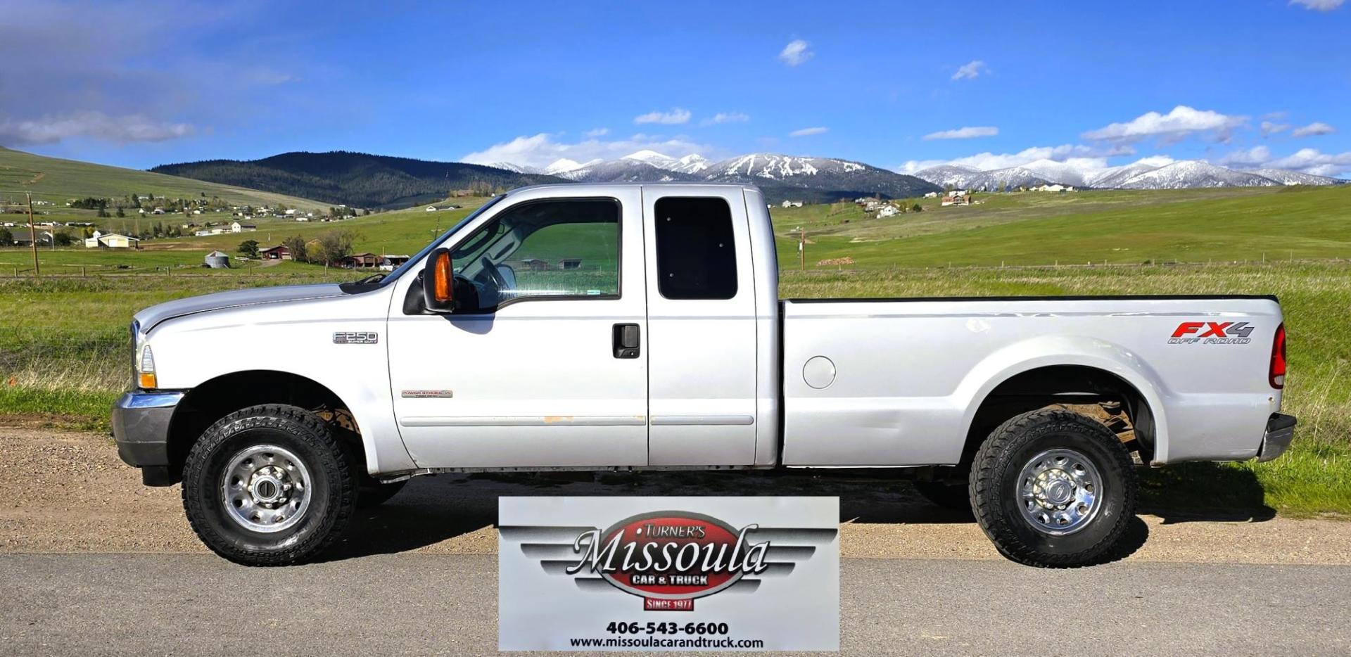 2003 Silver /Gray Ford F-250 SD XLT SuperCab 4WD (1FTNX21P43E) with an 6.0L V8 OHV 32V TURBO DIESEL engine, 6 Speed Manual transmission, located at 450 N Russell, Missoula, MT, 59801, (406) 543-6600, 46.874496, -114.017433 - Practically a Unicorn. 2 Owner Long Box 6.0 PowerStroke Diesel with a 6 Speed Manual Transmission. The Ultimate Work Truck. Power Drivers Seat. Air. Cruise. Tilt. Power Windows and Locks. Excellent Tires. AM FM CD Changer. Because of the age, our lenders do NOT offer financing on this vehicle. - Photo#0