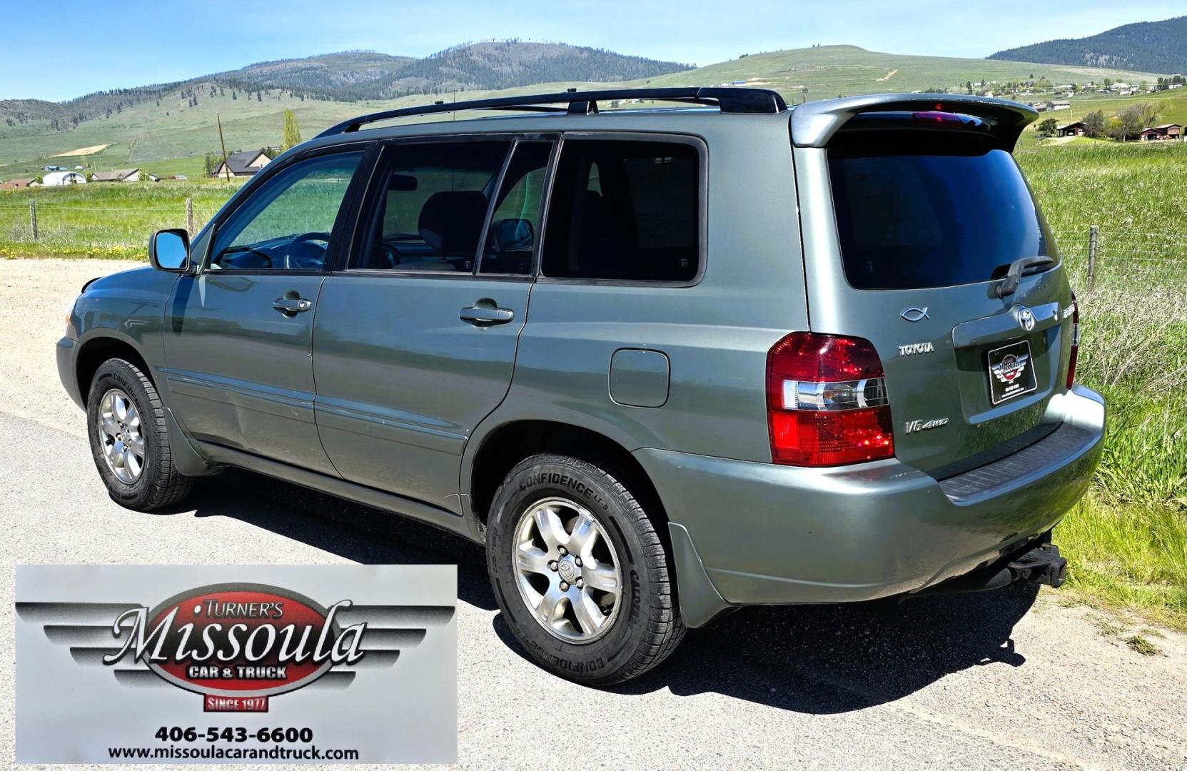 2004 Green /Tan Toyota Highlander Limited V6 4WD (JTEEP21AX40) with an 3.3L V6 DOHC 24V engine, 5-Speed Automatic Overdrive transmission, located at 450 N Russell, Missoula, MT, 59801, (406) 543-6600, 46.874496, -114.017433 - Another Clean Toyota AWD SUV. Strong 3.3L V6 Engine Automatic Transmission. 3rd Row Seating. Cold Air Conditioning. Cruise Control. Tilt Steering. Power Windows and Locks. AM FM CD Player. Tires are excellent. Clean Title and Carfax. It's a AWD Toyota so it won't last long. Because oft he age, ou - Photo#2