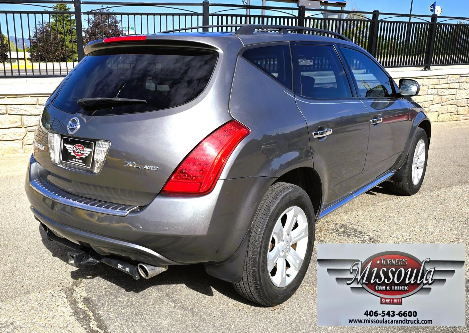 2006 Grey /Black Nissan Murano SL AWD (JN8AZ08W06W) with an 3.5L V6 DOHC 24V engine, Automatic CVT Overdrive transmission, located at 450 N Russell, Missoula, MT, 59801, (406) 543-6600, 46.874496, -114.017433 - Solid AWD SUV with lots of features for it's age. 3.5L V6 Engine. Automatic Transmission. Air. Cruise. Tilt. Power Windows and Locks. Sun Roof. Power, Heated Front Seats. Bose CD and Cassette Stereo. Backup Camera. Tires are in Excellent Condition. Because oft he age, our lenders do NOT offer fin - Photo#2
