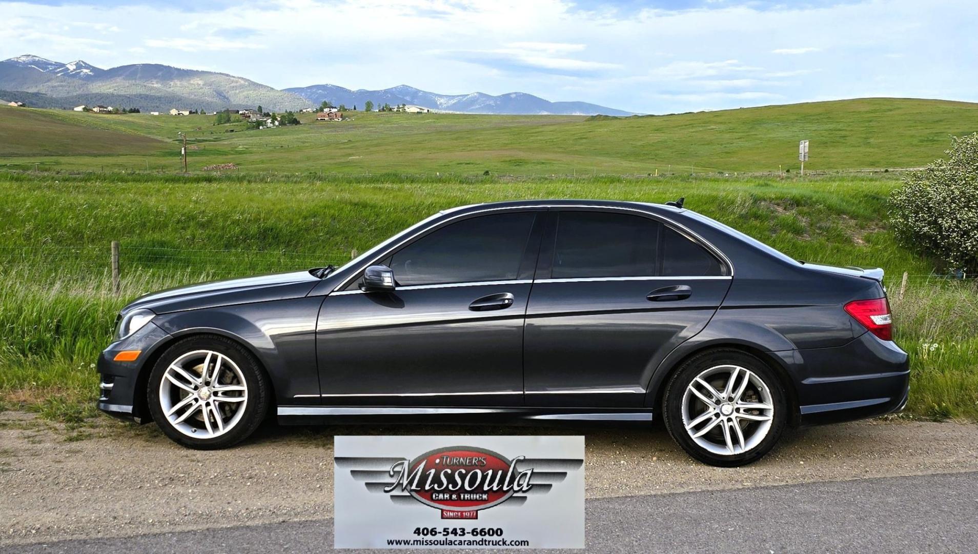 2013 Grey /Black Mercedes-Benz C-Class C300 4MATIC Sport Sedan (WDDGF8AB0DR) with an 3.0L V6 DOHC 24V engine, 7-Speed Automatic transmission, located at 450 N Russell, Missoula, MT, 59801, (406) 543-6600, 46.874496, -114.017433 - Elegant yet Economical. Classy AWD Mercedes with a zippy 3.5L V6 Engine. 7 Speed Automatic Transmission. Power Sunroof. Leather Heated Seats. Navigation. Air. Cruise. Tilt. Power Windows and Locks. AM FM CD Stereo. Bluetooth Audio and Phone Connection. Clean Title and Carfax. We Finance through - Photo#2