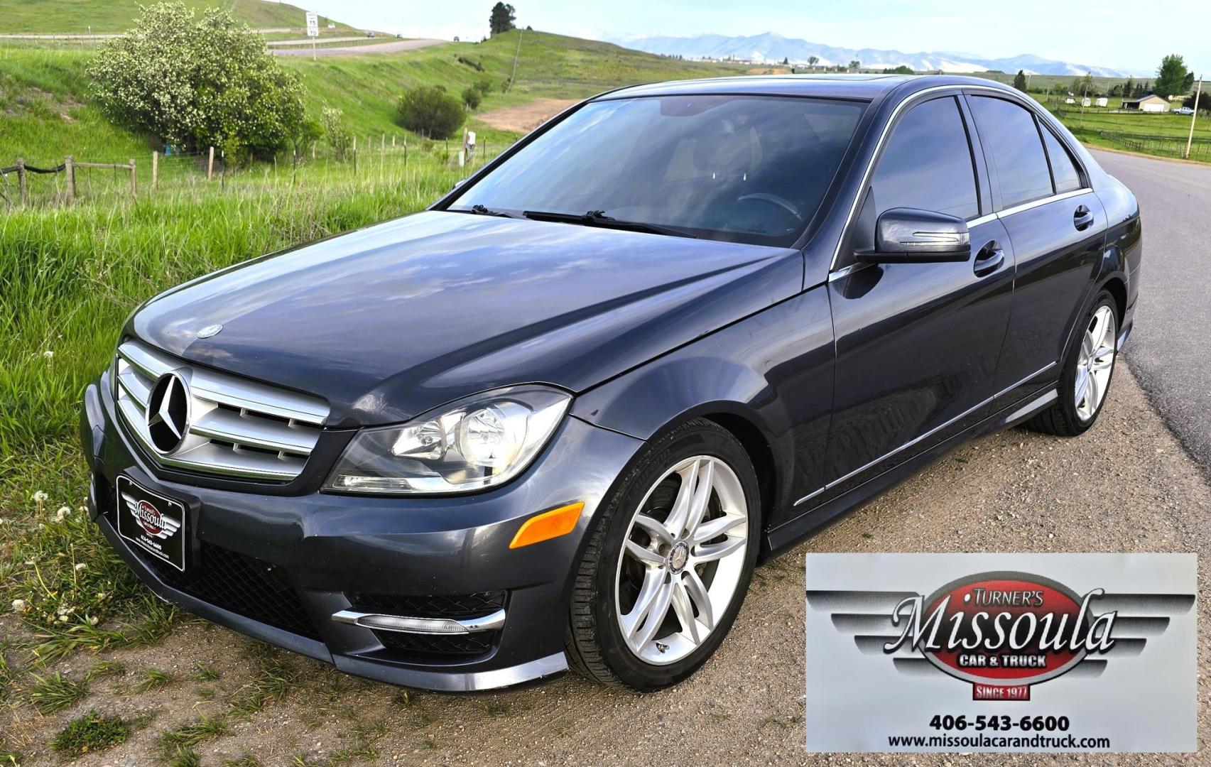 2013 Grey /Black Mercedes-Benz C-Class C300 4MATIC Sport Sedan (WDDGF8AB0DR) with an 3.0L V6 DOHC 24V engine, 7-Speed Automatic transmission, located at 450 N Russell, Missoula, MT, 59801, (406) 543-6600, 46.874496, -114.017433 - Elegant yet Economical. Classy AWD Mercedes with a zippy 3.5L V6 Engine. 7 Speed Automatic Transmission. Power Sunroof. Leather Heated Seats. Navigation. Air. Cruise. Tilt. Power Windows and Locks. AM FM CD Stereo. Bluetooth Audio and Phone Connection. Clean Title and Carfax. We Finance through - Photo#4