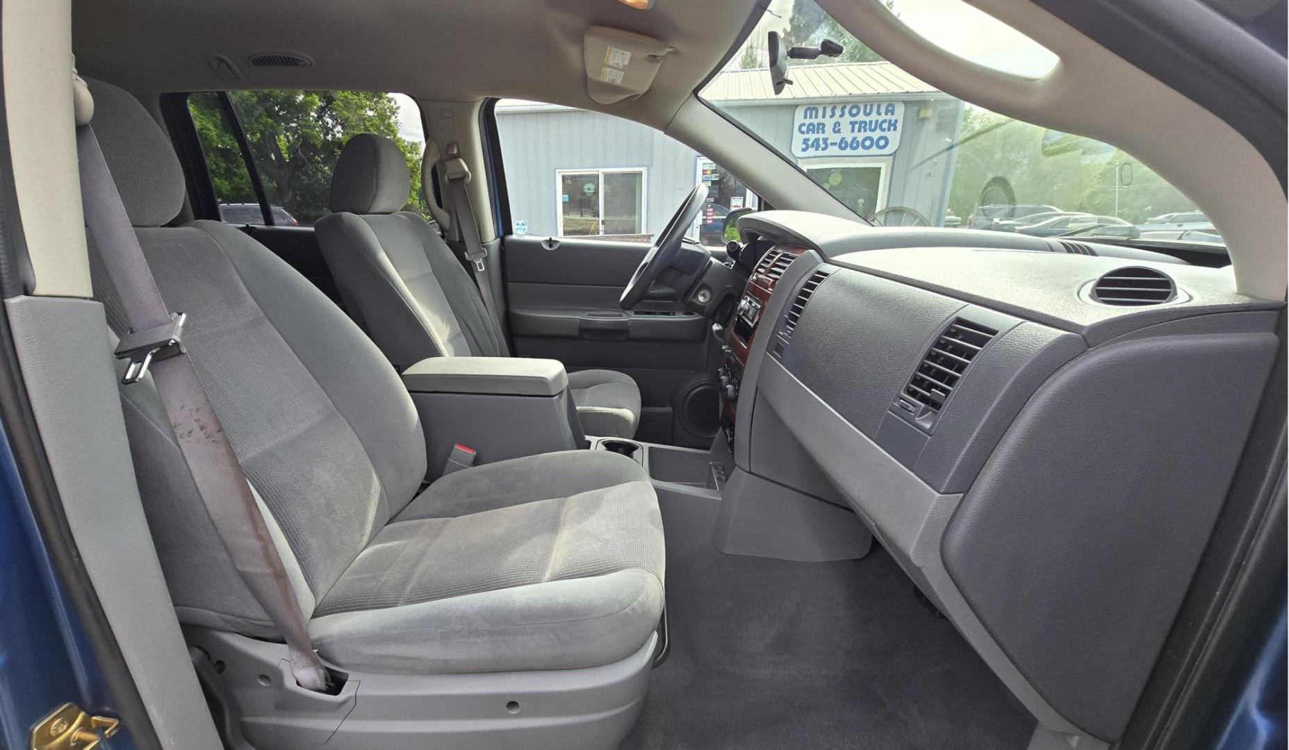 2005 Blue /Gray Dodge Durango Adventurer Model 2WD (1D4HD48D95F) with an 5.7L V8 OHV 16V engine, 5-Speed Automatic Overdrive transmission, located at 450 N Russell, Missoula, MT, 59801, (406) 543-6600, 46.874496, -114.017433 - Yup, It's got a Hemi! Roomy Rear Wheel Drive SUV with 3rd Row Seating. Air Conditioning was just serviced. Cruise Control. Power Windows and Locks. AM FM CD Player. Like New BF Goodrich Tires. Does have a small blemish on the left rear quarter panel. Clean Title and Carfax. Because of the age, ou - Photo#11
