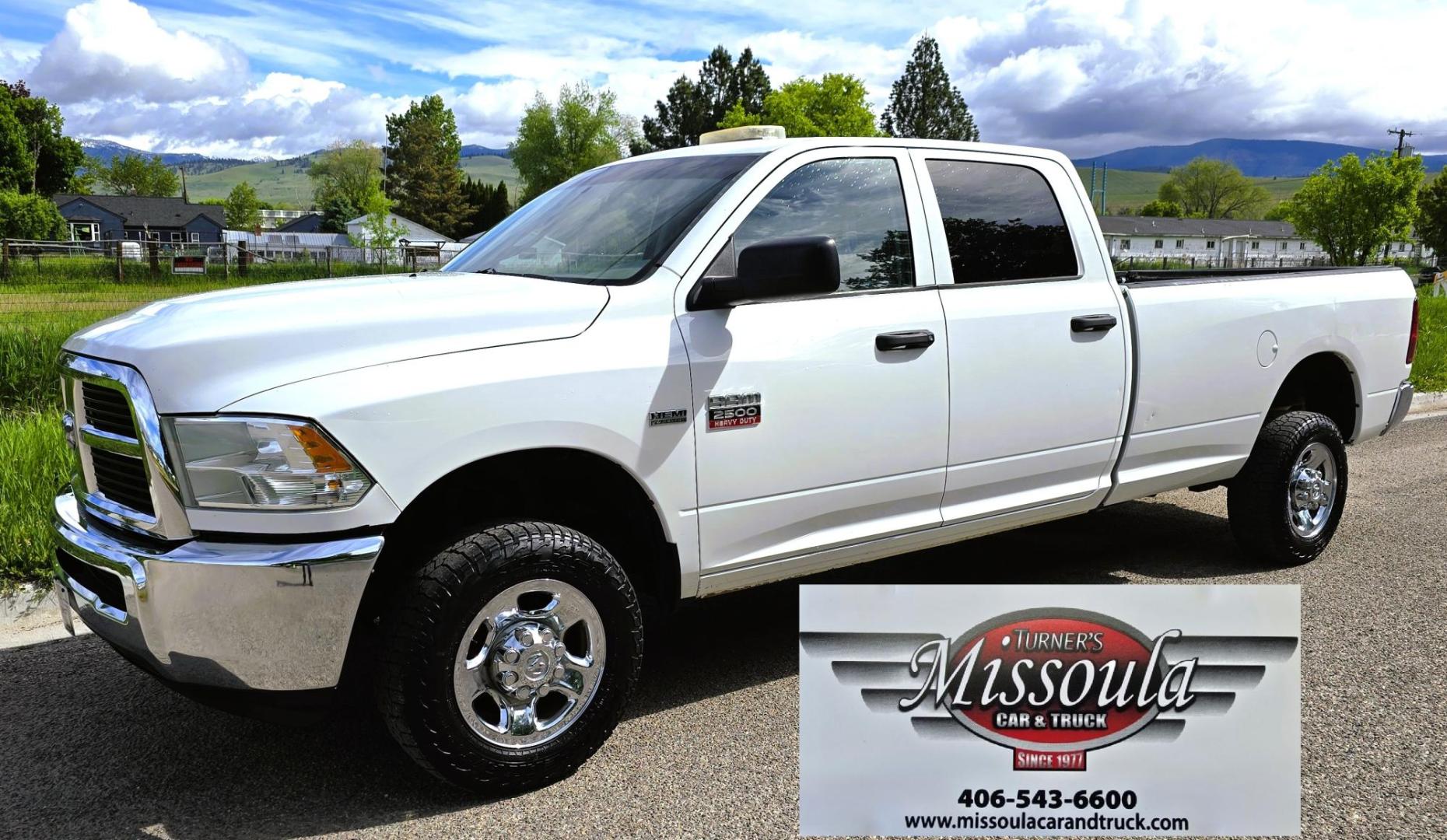 2012 White /Black Dodge Ram 2500 ST Crew Cab LWB 4WD (3C6TD5HT6CG) with an 5.7L V8 OHV 16V engine, 6-Speed Automatic transmission, located at 450 N Russell, Missoula, MT, 59801, (406) 543-6600, 46.874496, -114.017433 - Long Box Crew Cab 3/4 Ton 4WD with 5.7 Hemi. 6 Speed Automatic Transmission. Air. Cruise. Tilt. Power Windows and Locks. AM FM SAT CD Player. Built in Trailer Brake. This truck runs and drives amazing. Has a few very light dings. We Finance through local Credit Unions. We do NOT offer In House ( - Photo#8