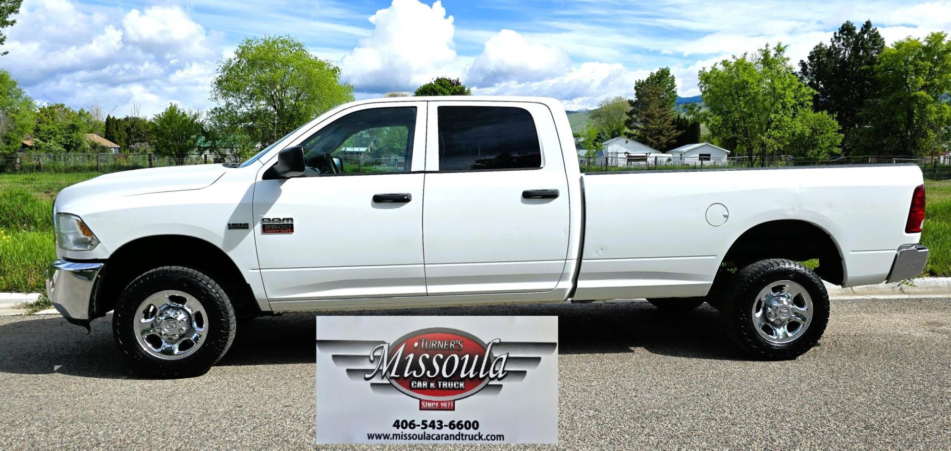 2012 White /Black Dodge Ram 2500 ST Crew Cab LWB 4WD (3C6TD5HT6CG) with an 5.7L V8 OHV 16V engine, 6-Speed Automatic transmission, located at 450 N Russell, Missoula, MT, 59801, (406) 543-6600, 46.874496, -114.017433 - Long Box Crew Cab 3/4 Ton 4WD with 5.7 Hemi. 6 Speed Automatic Transmission. Air. Cruise. Tilt. Power Windows and Locks. AM FM SAT CD Player. Built in Trailer Brake. This truck runs and drives amazing. Has a few very light dings. We Finance through local Credit Unions. We do NOT offer In House ( - Photo#6
