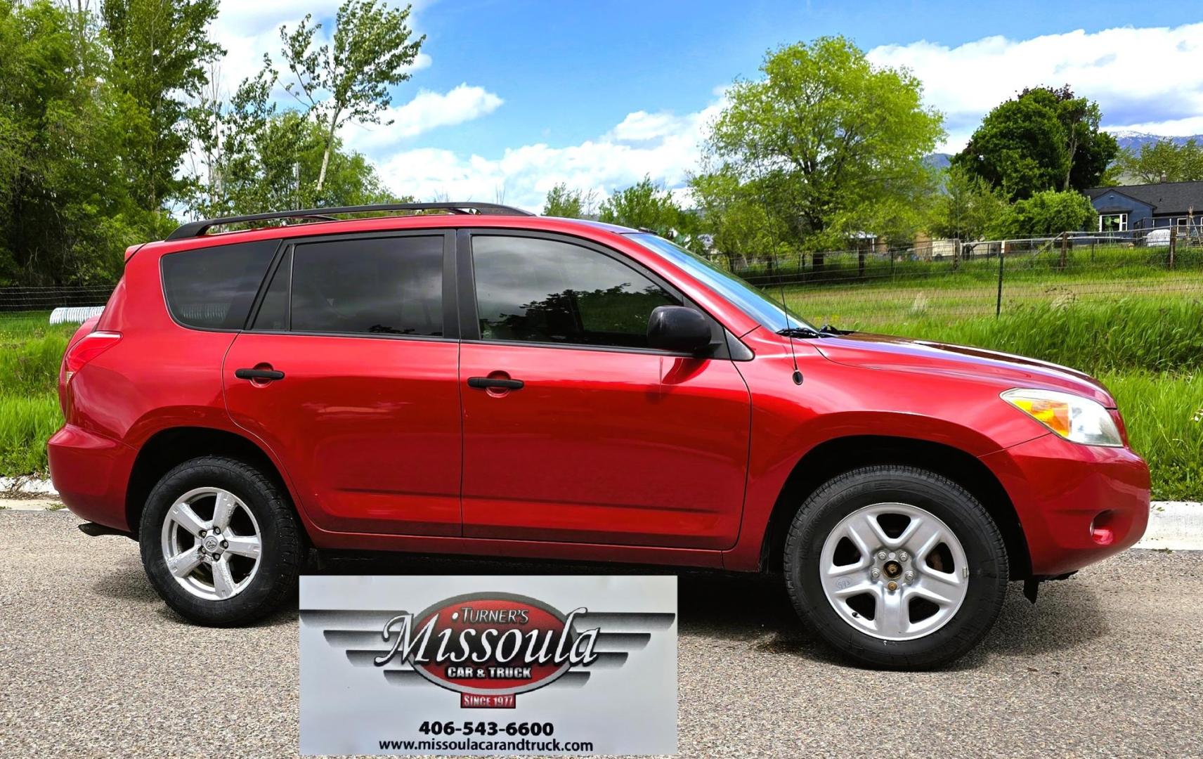 2007 Red /Tan Toyota RAV4 Base I4 4WD (JTMBD33V075) with an 2.4L L4 DOHC 16V engine, 4-Speed Automatic transmission, located at 450 N Russell, Missoula, MT, 59801, (406) 543-6600, 46.874496, -114.017433 - Reliable Toyota AWD. 2.4L I4 Engine. Automatic Transmission. Freezing Cold Air Conditioning. Cruise Control. Tilt Steering. AM FM CD Player. Power Windows and Locks. Has a Clean Title and Carfax. We Finance through local Credit Unions. We do NOT offer In House (Buy Here Pay Here) Financing. - Photo#1