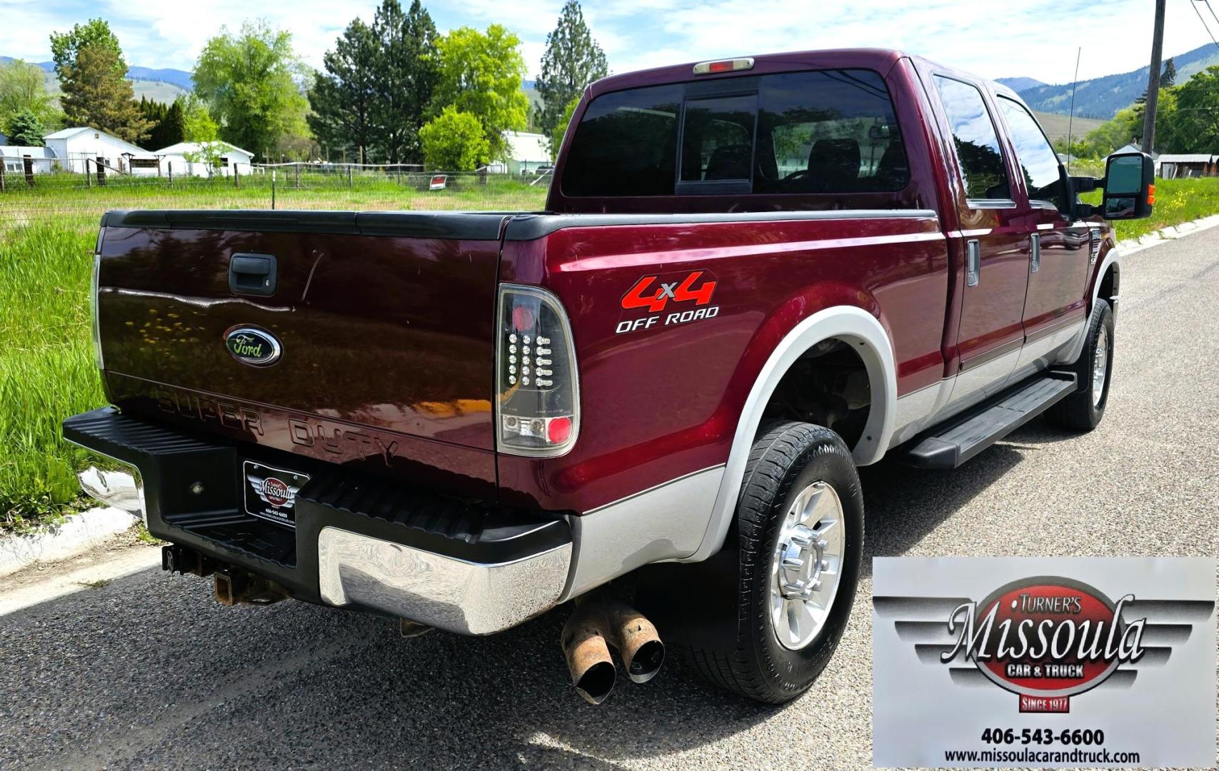 2008 Maroon /White Ford F-350 SD Lariat 4WD (1FTWW31R98E) with an 6.4L V8 OHV 32V TURBO DIESEL engine, Automatic transmission, located at 450 N Russell, Missoula, MT, 59801, (406) 543-6600, 46.874496, -114.017433 - Another Beastly 4WD Truck at Missoula Car and Truck. One Ton Crew Cab. 6.4L Power Stroke Diesel Engine. Automatic Transmission. Power Heated Front Seats. Adjustable Foot Pedals. Power Windows and Locks. Power Rear Window. Running Boards. Goose Neck Ball. Power Extending Side Mirrors. Max Towing Cap - Photo#3