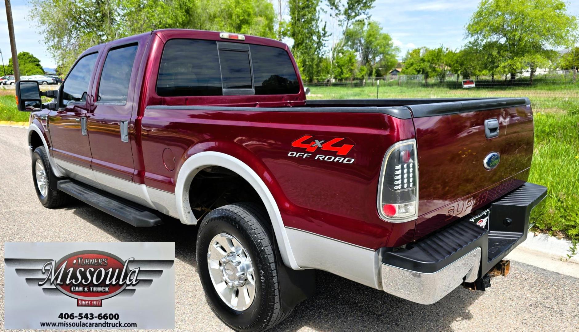 2008 Maroon /White Ford F-350 SD Lariat 4WD (1FTWW31R98E) with an 6.4L V8 OHV 32V TURBO DIESEL engine, Automatic transmission, located at 450 N Russell, Missoula, MT, 59801, (406) 543-6600, 46.874496, -114.017433 - Another Beastly 4WD Truck at Missoula Car and Truck. One Ton Crew Cab. 6.4L Power Stroke Diesel Engine. Automatic Transmission. Power Heated Front Seats. Adjustable Foot Pedals. Power Windows and Locks. Power Rear Window. Running Boards. Goose Neck Ball. Power Extending Side Mirrors. Max Towing Cap - Photo#6