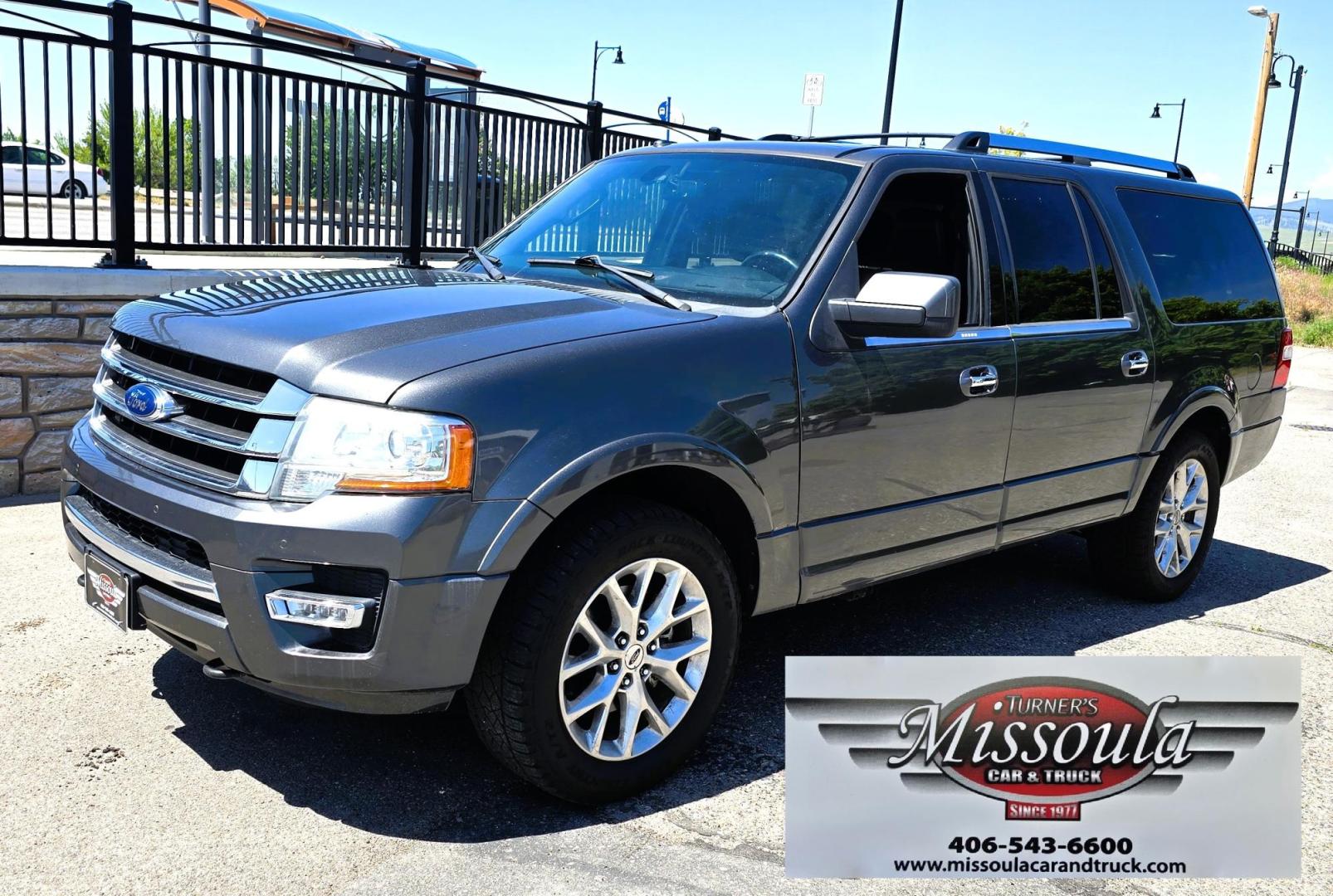 2015 Grey /Black Ford Expedition EL Limited 4WD (1FMJK2AT1FE) with an 3.5L V6 DOHC 24V FFV engine, 6-Speed Automatic transmission, located at 450 N Russell, Missoula, MT, 59801, (406) 543-6600, 46.874496, -114.017433 - This is a Whole Lot of Vehicle for the Money. 3.5L V8 Engine with enough Snort to move in a hurry. 3rd Row Seating. Front Seats are Heated and Cooled. Middle Bucket Seats are also heated. Front and Rear Climate Control. Power Sunroof. AM FM CD Player with Bluetooth. Remote Start. Towing. Built In Tr - Photo#6