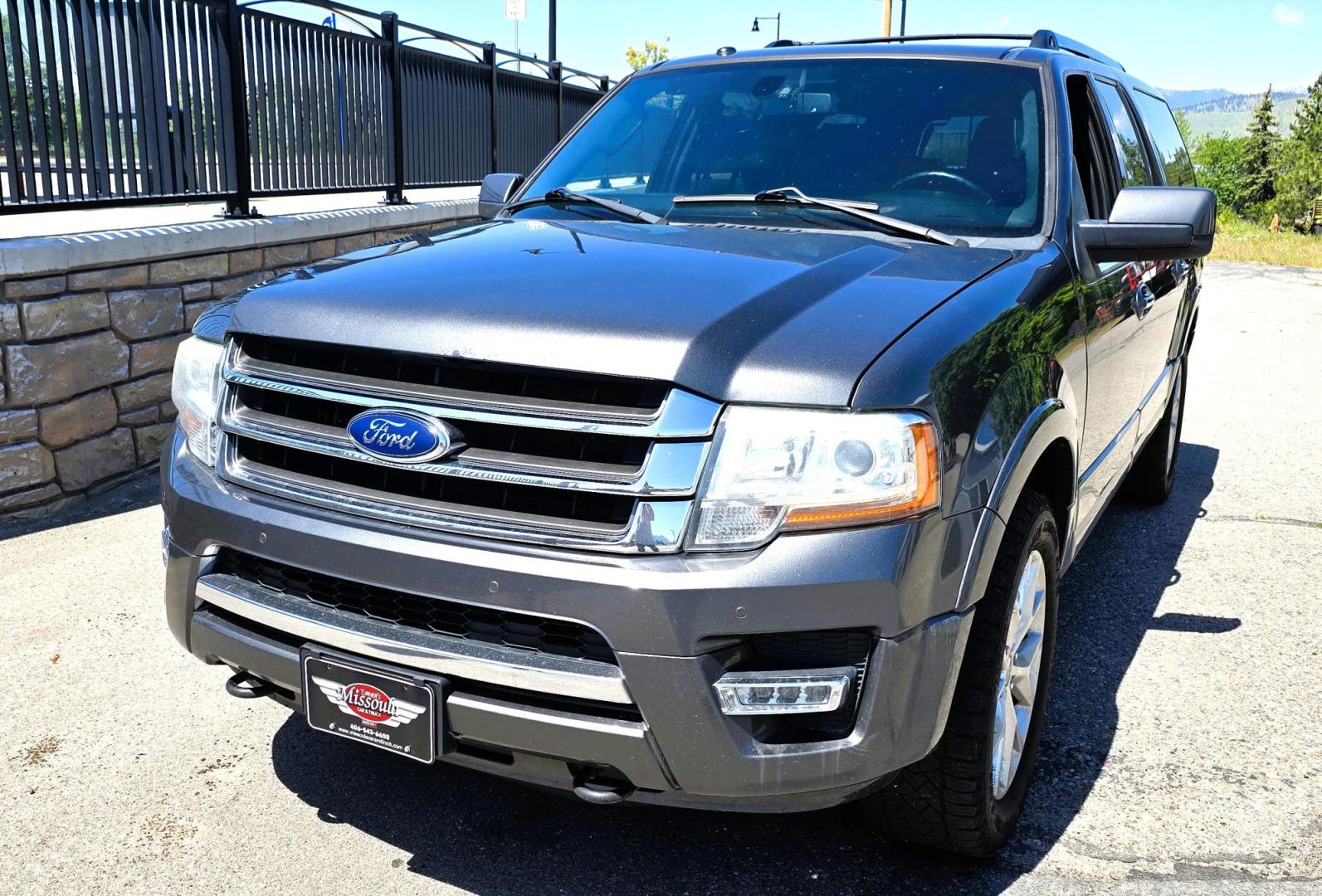 2015 Grey /Black Ford Expedition EL Limited 4WD (1FMJK2AT1FE) with an 3.5L V6 DOHC 24V FFV engine, 6-Speed Automatic transmission, located at 450 N Russell, Missoula, MT, 59801, (406) 543-6600, 46.874496, -114.017433 - This is a Whole Lot of Vehicle for the Money. 3.5L V8 Engine with enough Snort to move in a hurry. 3rd Row Seating. Front Seats are Heated and Cooled. Middle Bucket Seats are also heated. Front and Rear Climate Control. Power Sunroof. AM FM CD Player with Bluetooth. Remote Start. Towing. Built In Tr - Photo#7