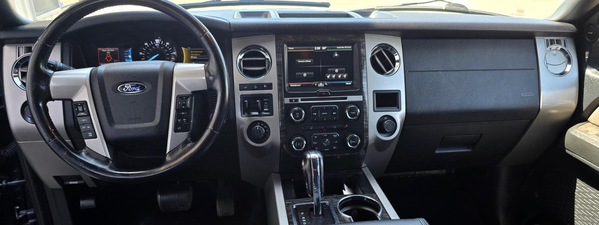 2015 Grey /Black Ford Expedition EL Limited 4WD (1FMJK2AT1FE) with an 3.5L V6 DOHC 24V FFV engine, 6-Speed Automatic transmission, located at 450 N Russell, Missoula, MT, 59801, (406) 543-6600, 46.874496, -114.017433 - This is a Whole Lot of Vehicle for the Money. 3.5L V8 Engine with enough Snort to move in a hurry. 3rd Row Seating. Front Seats are Heated and Cooled. Middle Bucket Seats are also heated. Front and Rear Climate Control. Power Sunroof. AM FM CD Player with Bluetooth. Remote Start. Towing. Built In Tr - Photo#21