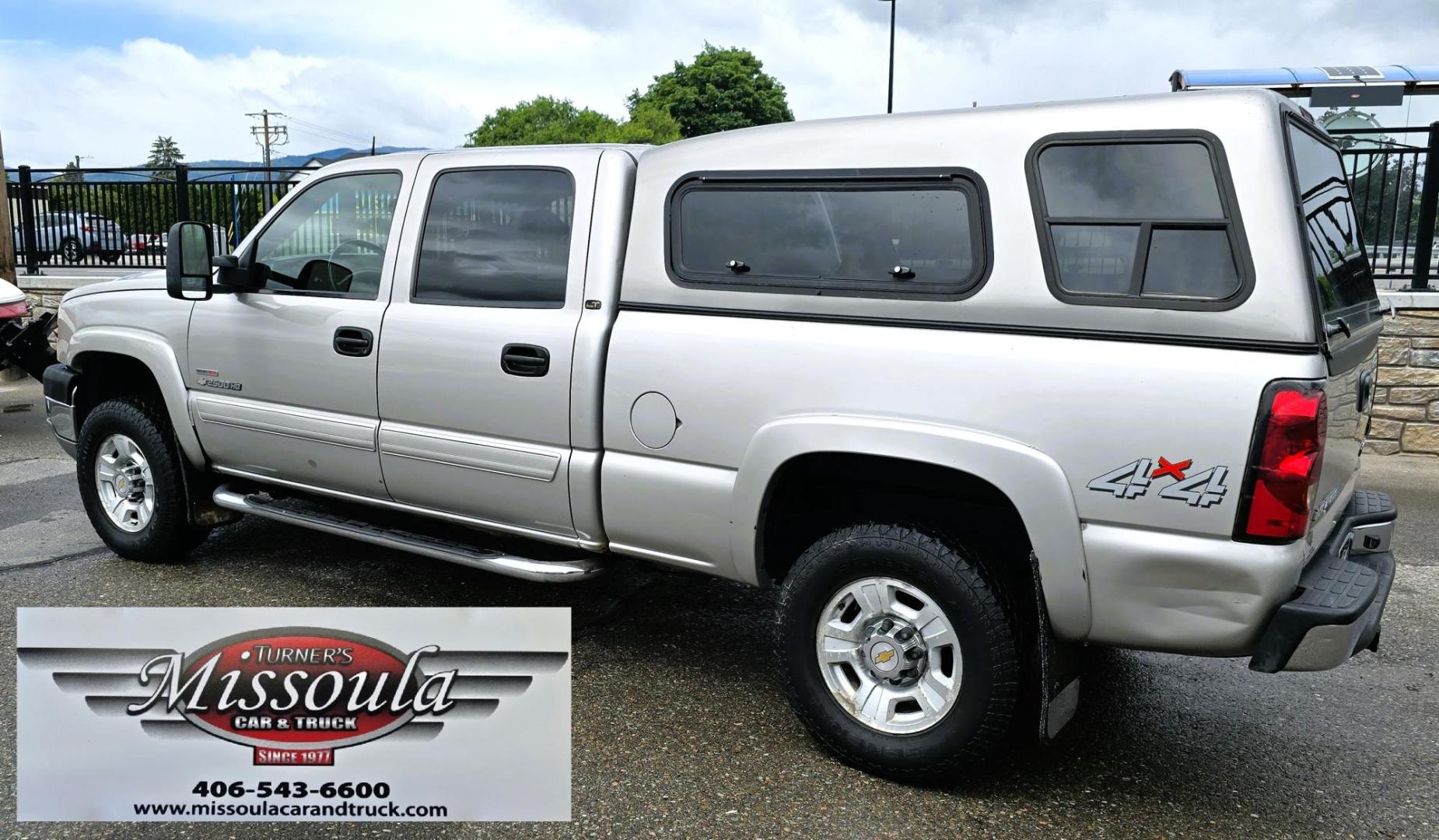 2005 Pewter /Gray Chevrolet Silverado 2500HD LT Crew Cab 4WD (1GCHK23265F) with an 6.6L V8 OHV 32V TURBO DIESEL engine, Automatic transmission, located at 450 N Russell, Missoula, MT, 59801, (406) 543-6600, 46.874496, -114.017433 - Strong Running 3/4 Ton Chevy with 6.6L V8 Duramax Diesel. Allison Automatic Transmission. Matching Topper. Heated Power Front Seats. Power Windows and Locks. Air. Cruise. Tilt. AM FM CD Player. Truck has a couple dents and a little rust and the price reflects that. Because of the age, our lender - Photo#7