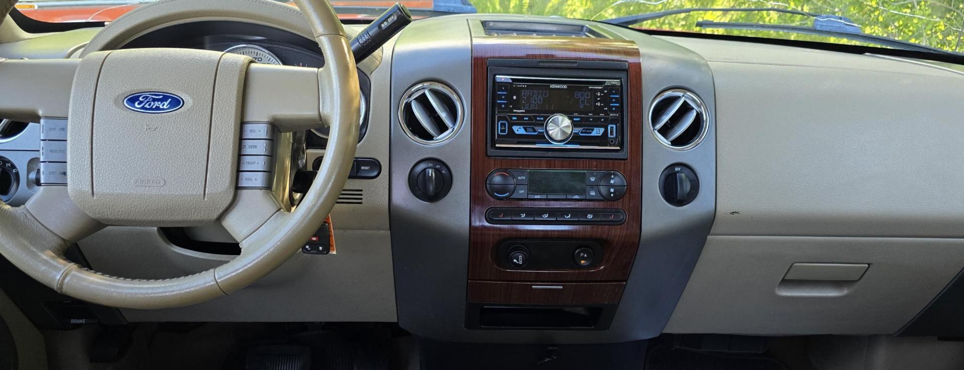 2006 Red /Tan Ford F-150 Lariat SuperCrew (1FTPW14536F) with an 5.4L V6 SOHC 16V engine, 4-Speed Automatic Overdrive transmission, located at 450 N Russell, Missoula, MT, 59801, (406) 543-6600, 46.874496, -114.017433 - Yes it's a lot of miles but it runs great! Reliable 5.4L V8 Engine. Automatic Transmission. 4WD. Power Heated Front Seats. AM FM CD Player. Power Windows and Locks. Air. Cruise. Tilt. Rear Entertainment. Running Boards. The hood and right front fender have some severe scratches from what appears to - Photo#9